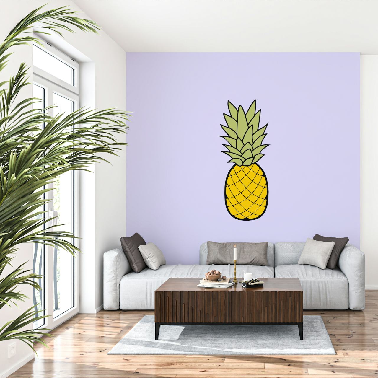 Pineapple tapet i et børneværelse