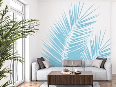 Soft Blue Palm Leaves Dream