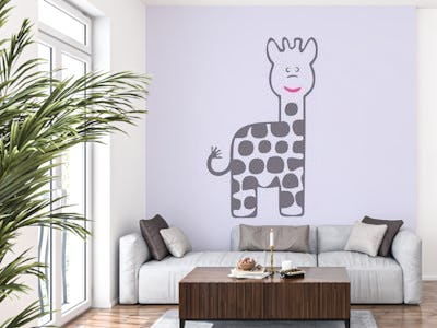 Pastel Violet Giraffe Kids Art