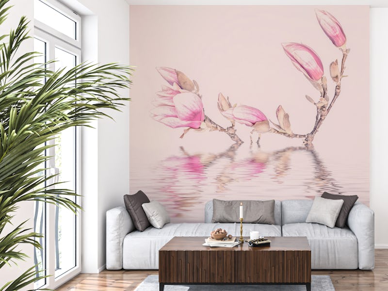 Pink Magnolia On Water