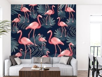 Summer Flamingo Palm Night 1