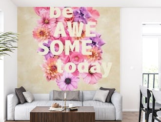 Be Awesome Floral Quote