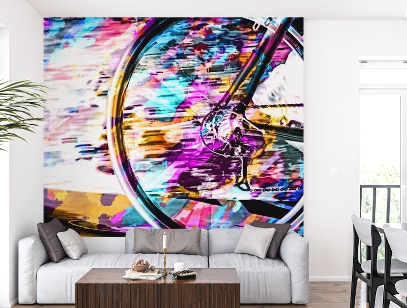 bicycle wheel abstract art