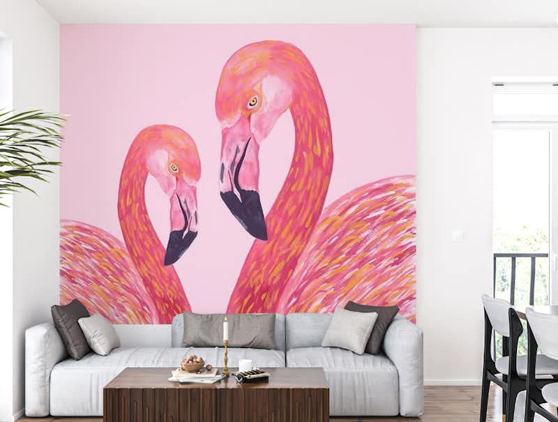 Beautiful flamingo birds