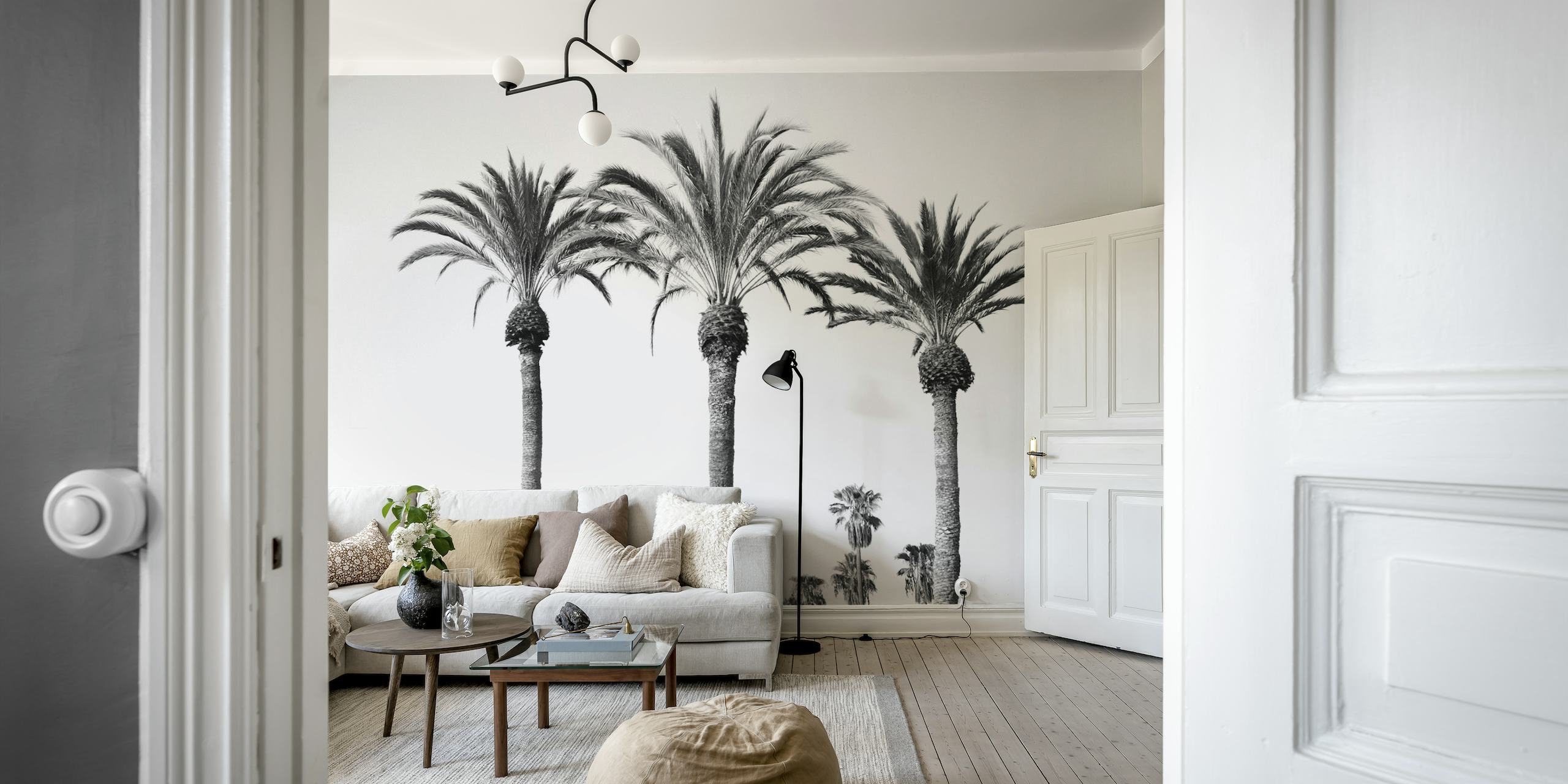 Palm Trees Black White Vibes 6 behang