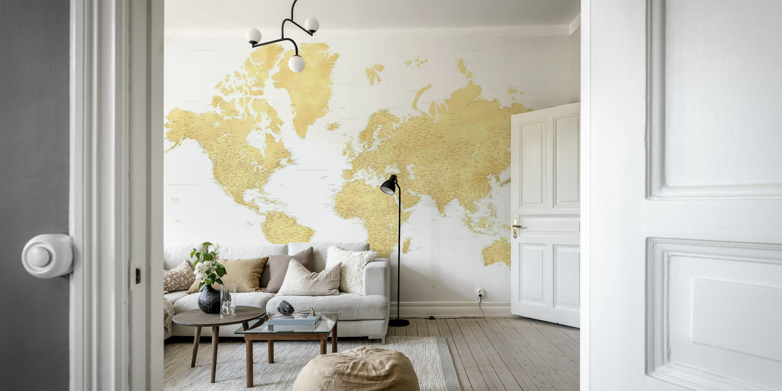 High detail world map Senen papel pintado