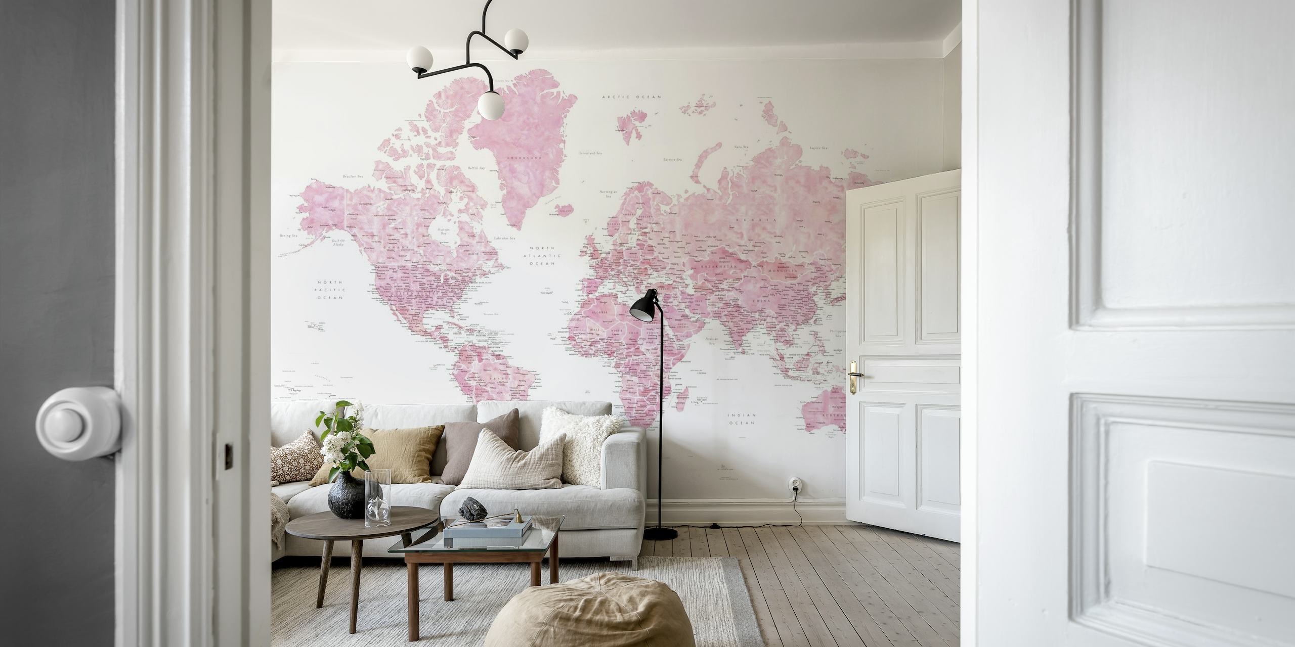 Detailed world map Damla behang