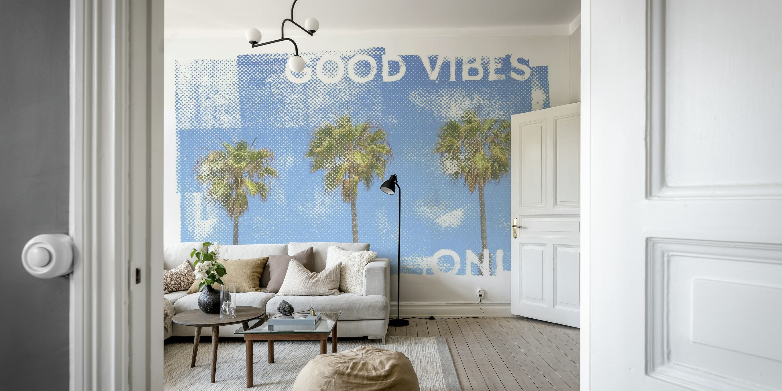 Palm trees - good vibes only papel de parede