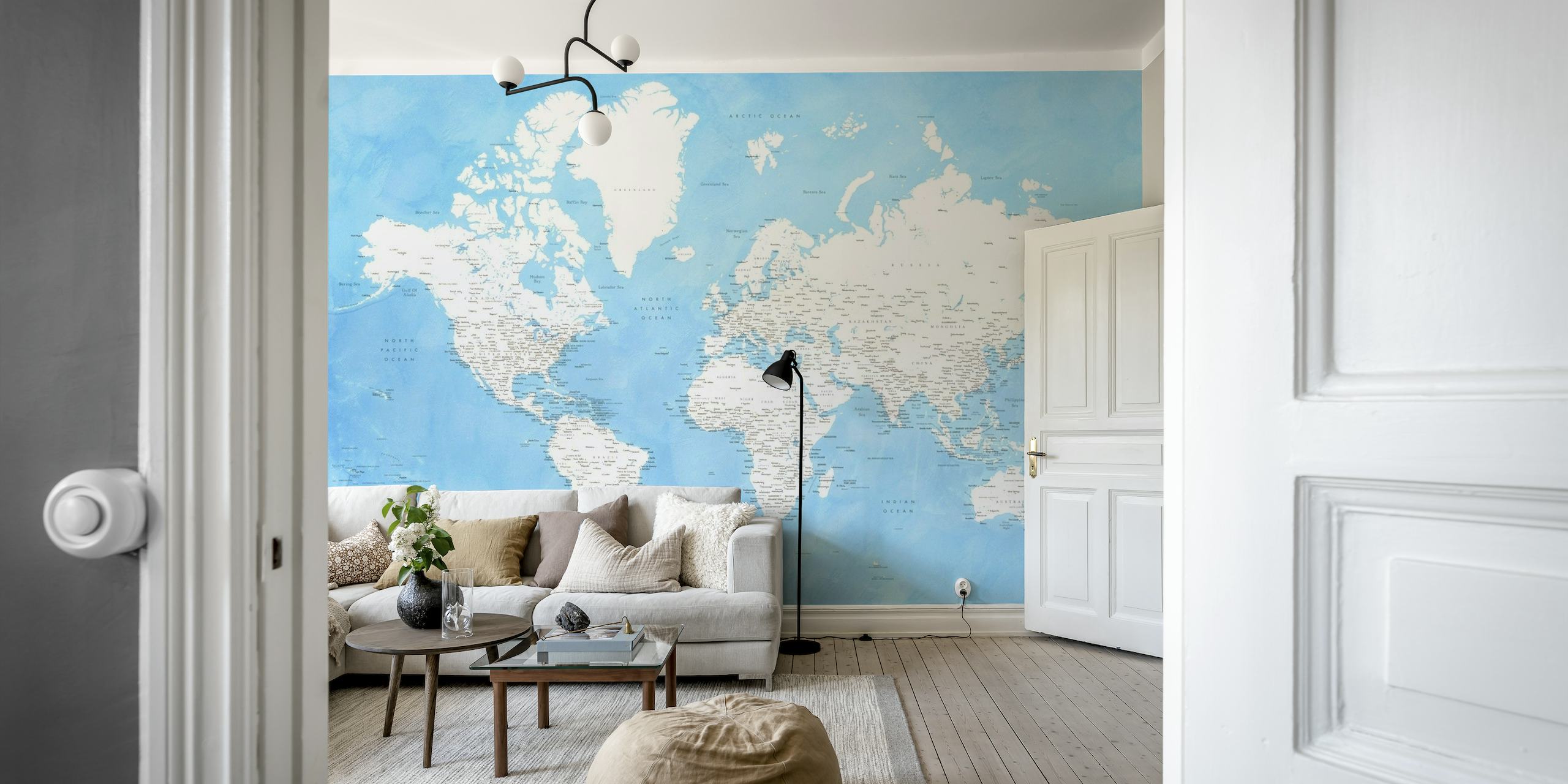 Detailed world map Naolin papel pintado