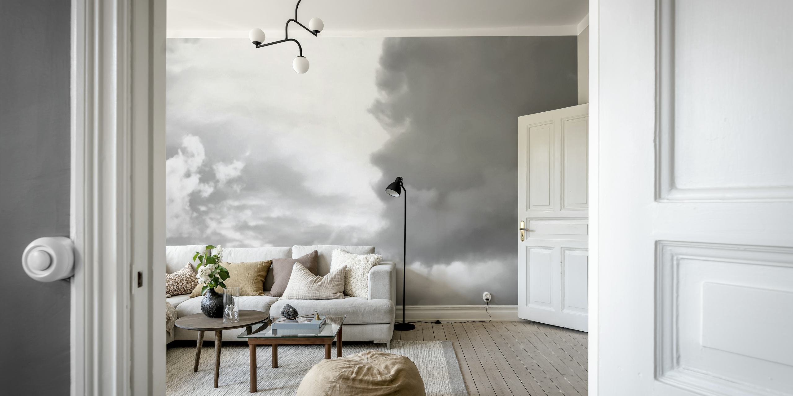 Beautiful Soft Grey Clouds Wallpaper Mural