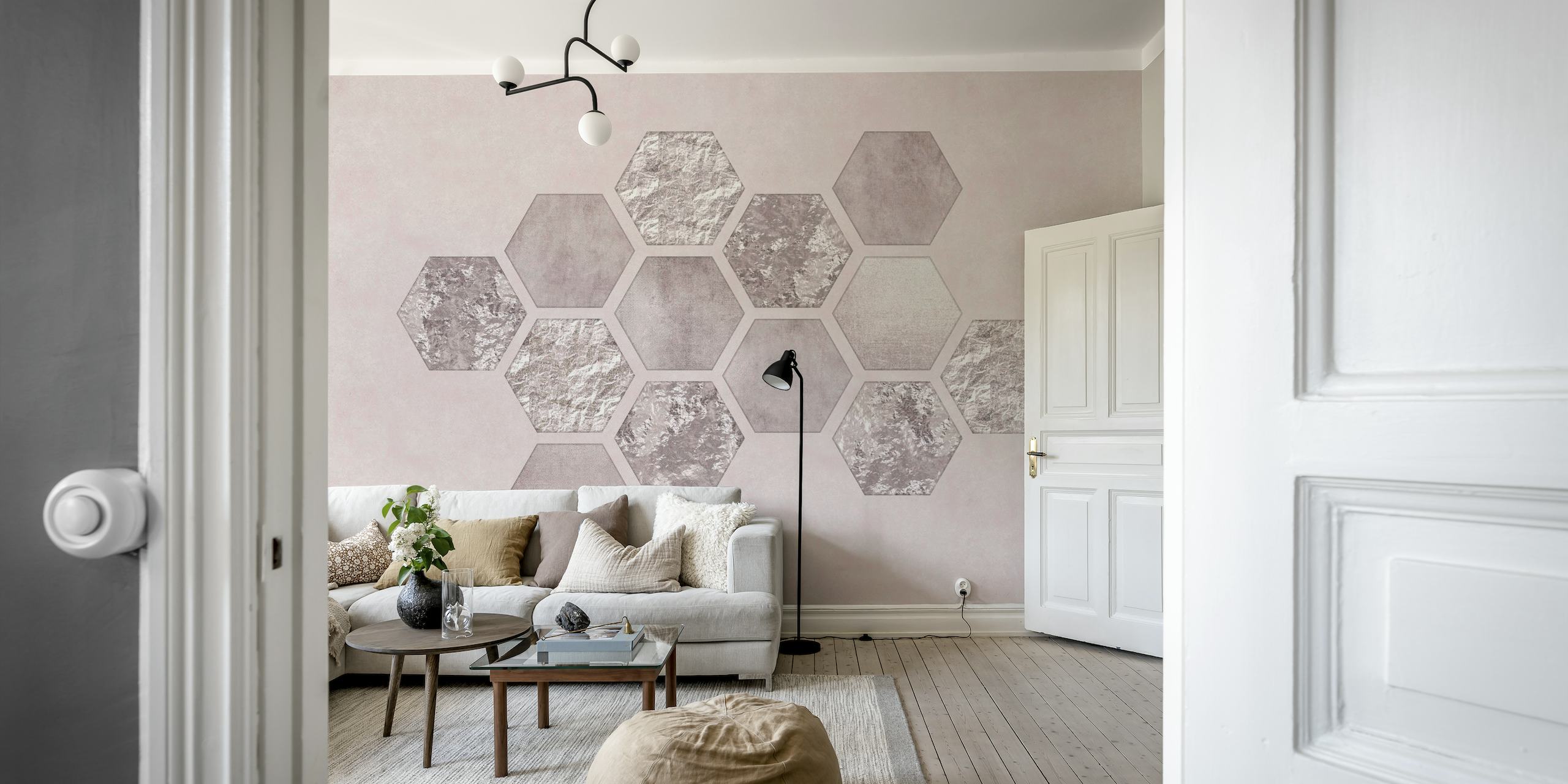 Hexagon Minimalist Geometric behang