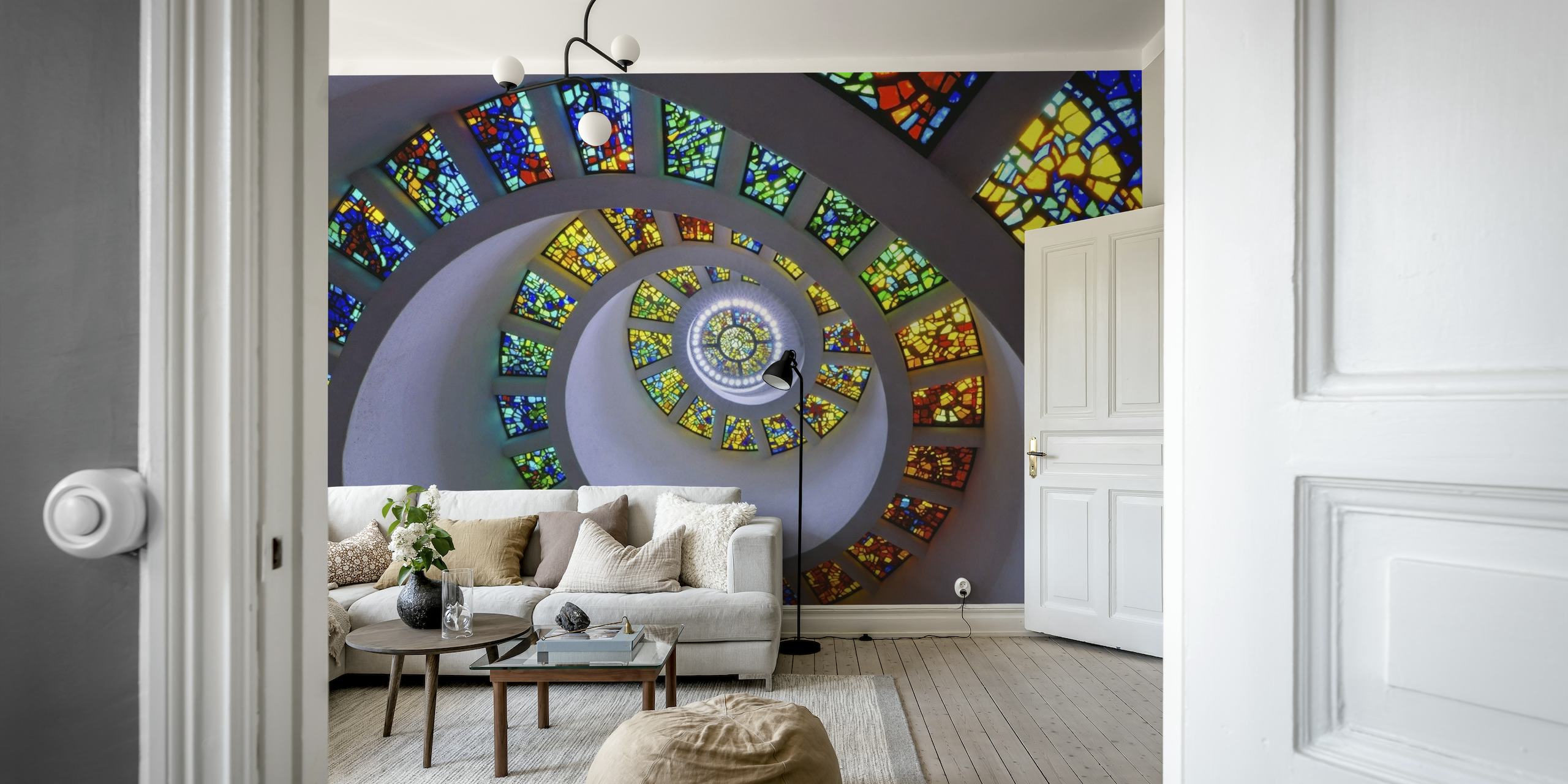 Stained Glass Spirals behang