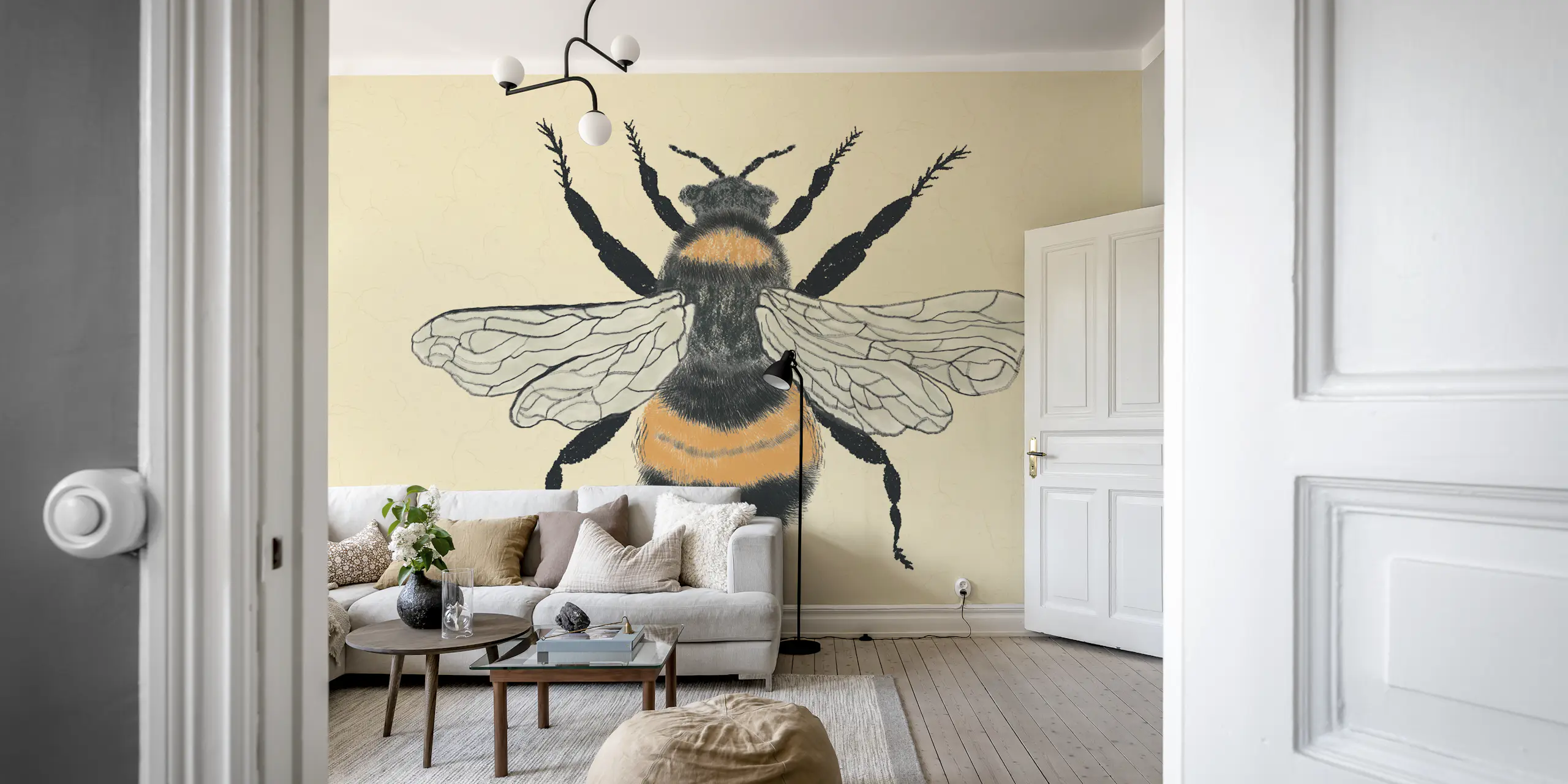 Rustic Bee Design Rustic Bee Art Wallpaper - Happywall