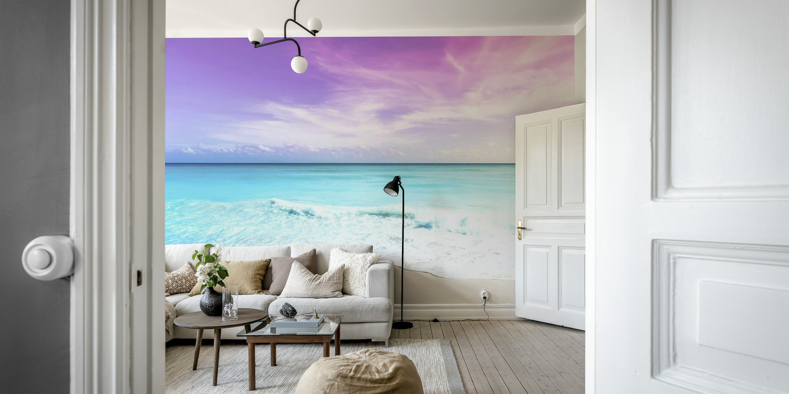Pink ocean sky wallpaper