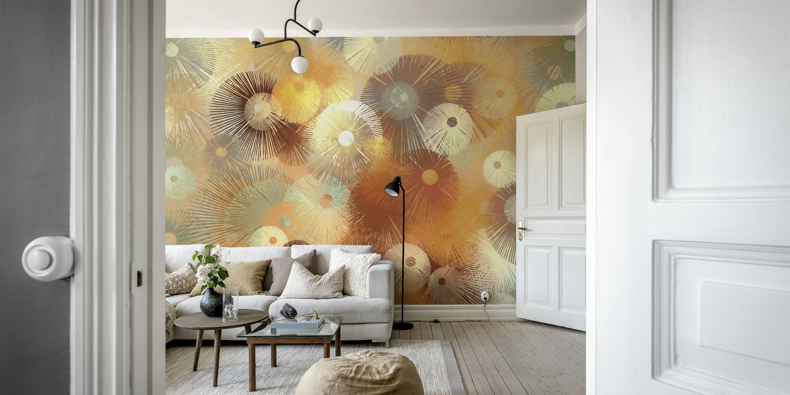 Fireworks design tapet i et rom