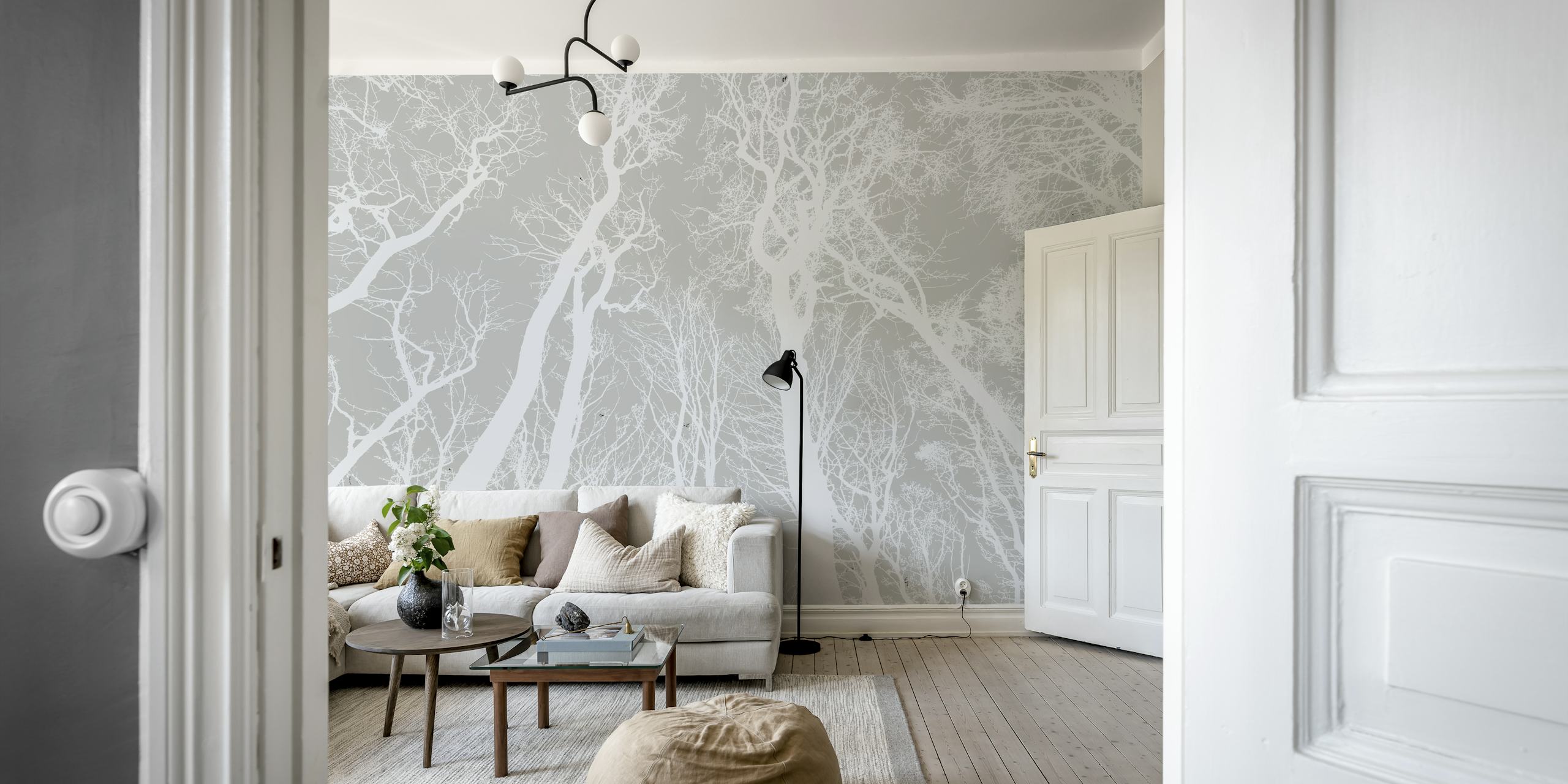 Γρανίτης τοίχου Scandinavian Forest με μονοχρωματικές σιλουέτες δέντρων