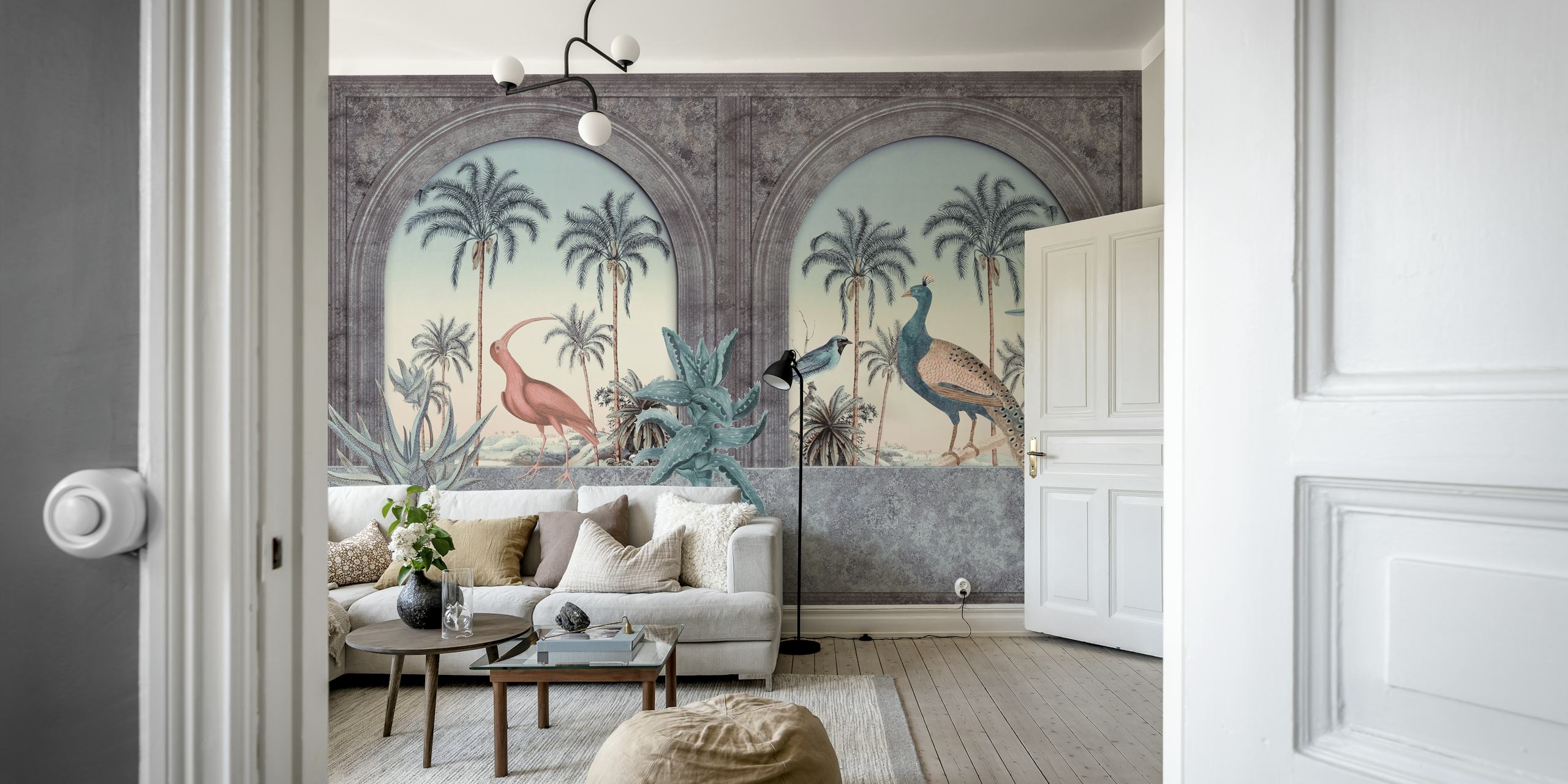Sultans Palace With Birds wallpaper in a room