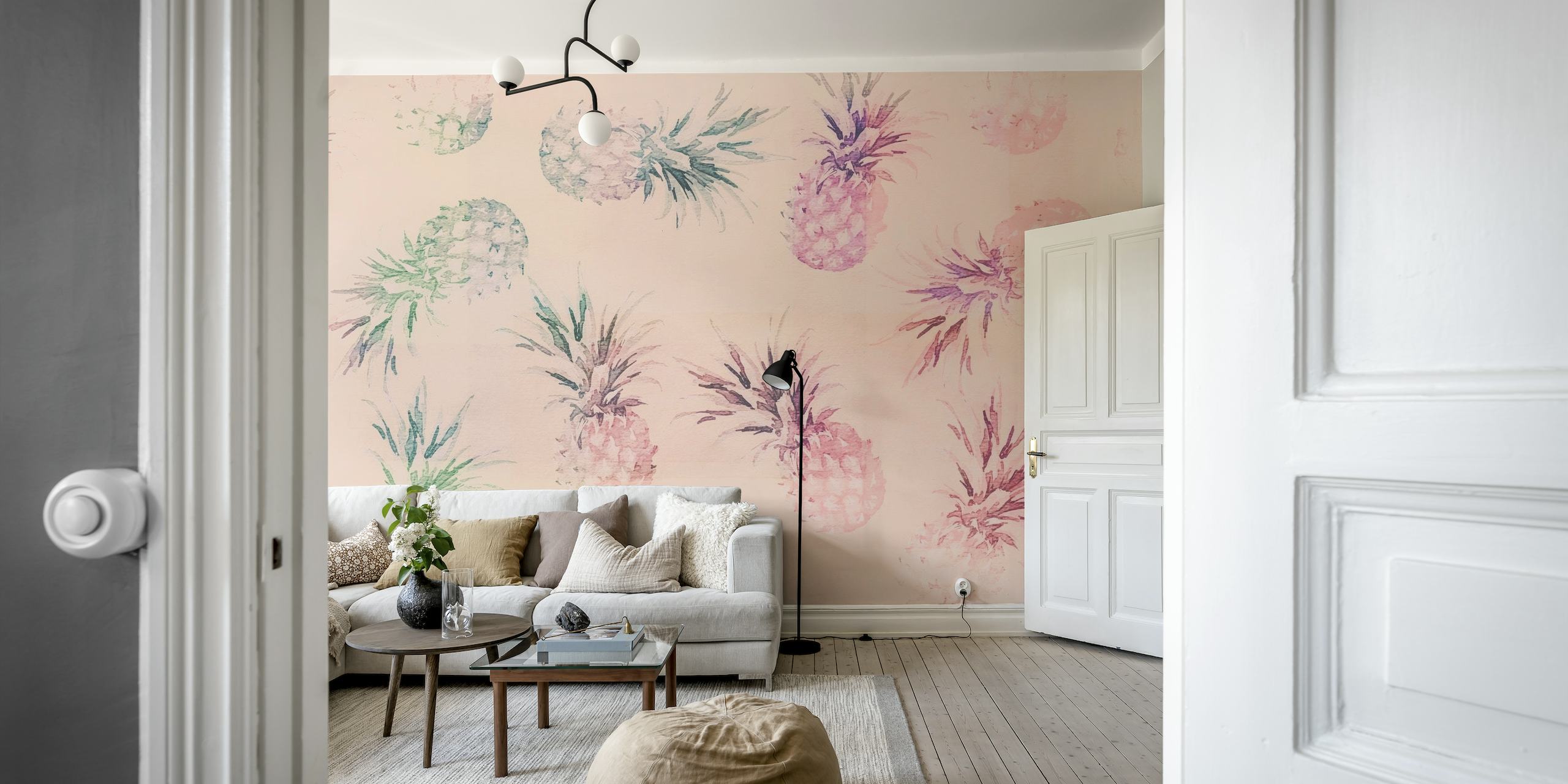 Pastel Pink Pineapples wallpaper