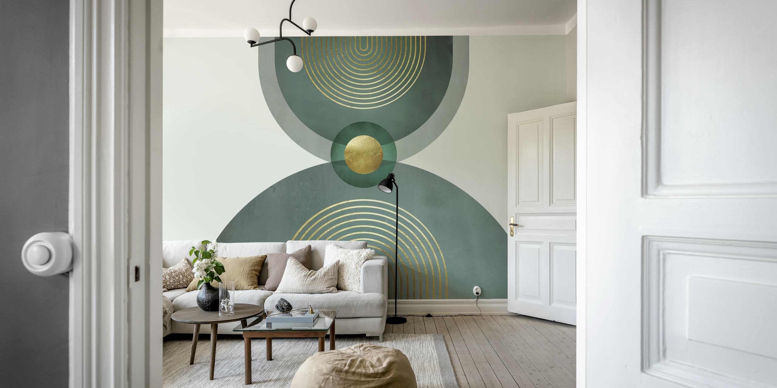 Modern Mid Century 5 wallpaper design in room