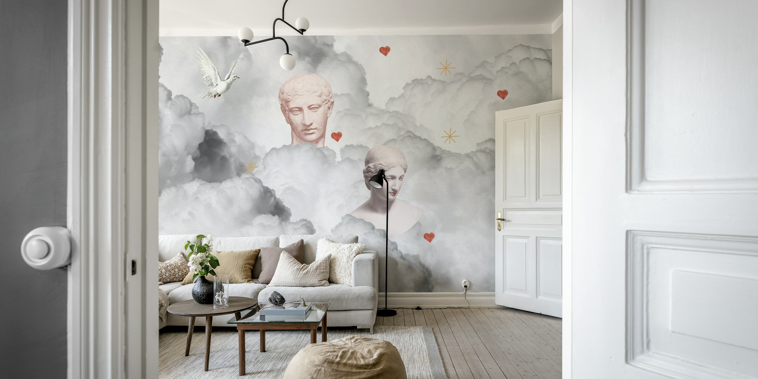 Carta da parati Ancient Aesthetic Gods V in una stanza