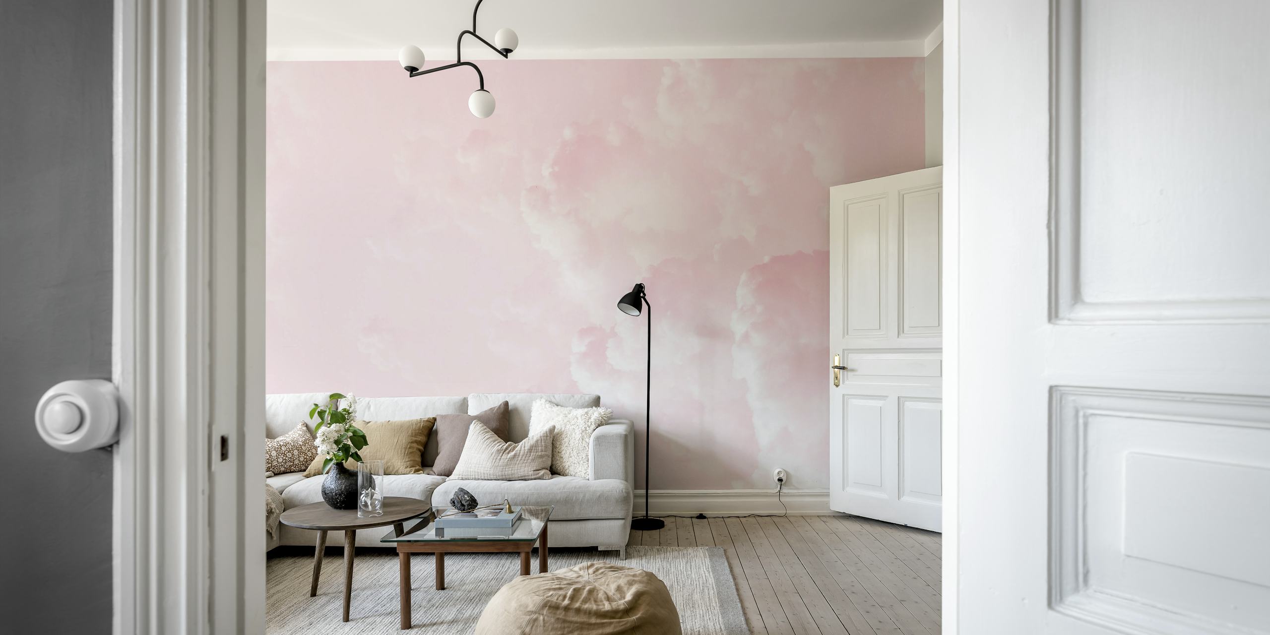 Papel de parede Pink Clouds III em um quarto