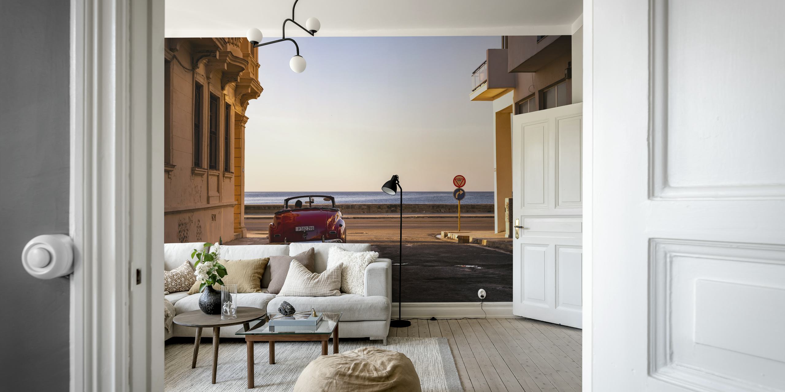 Havana solnedgang tapet i et rum