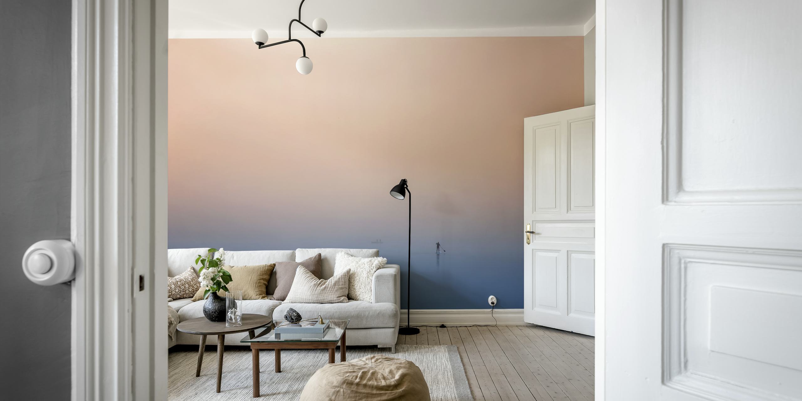 Stand up paddling wallpaper in a room