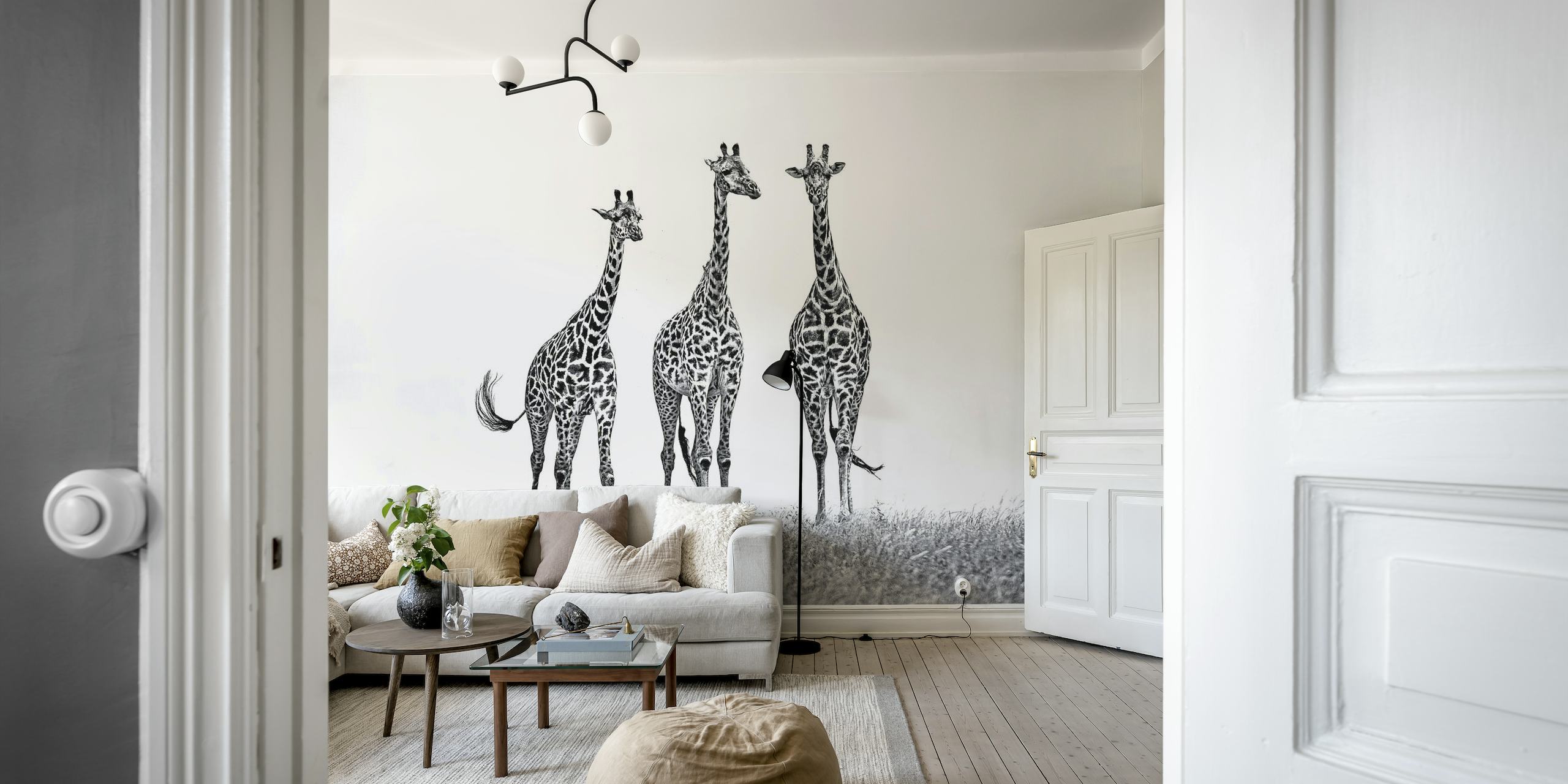Giraffes in the  Mara plains wallpaper