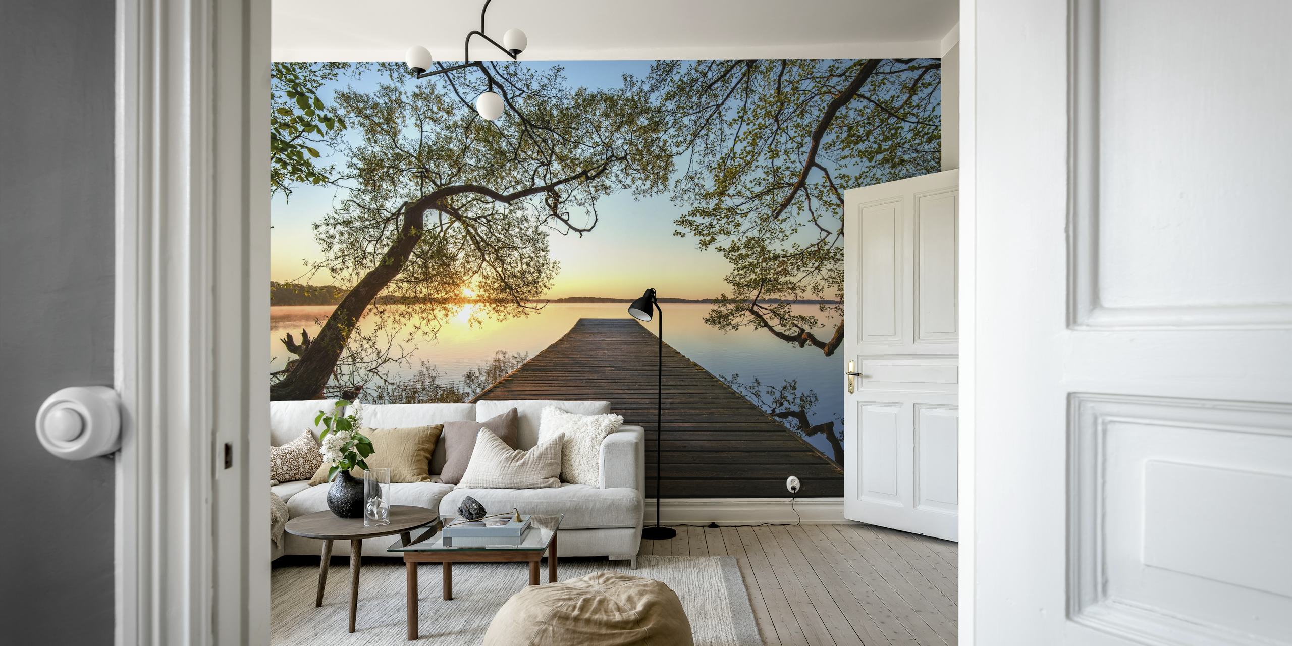 Ruhiger See Hintergrund in einem Raum