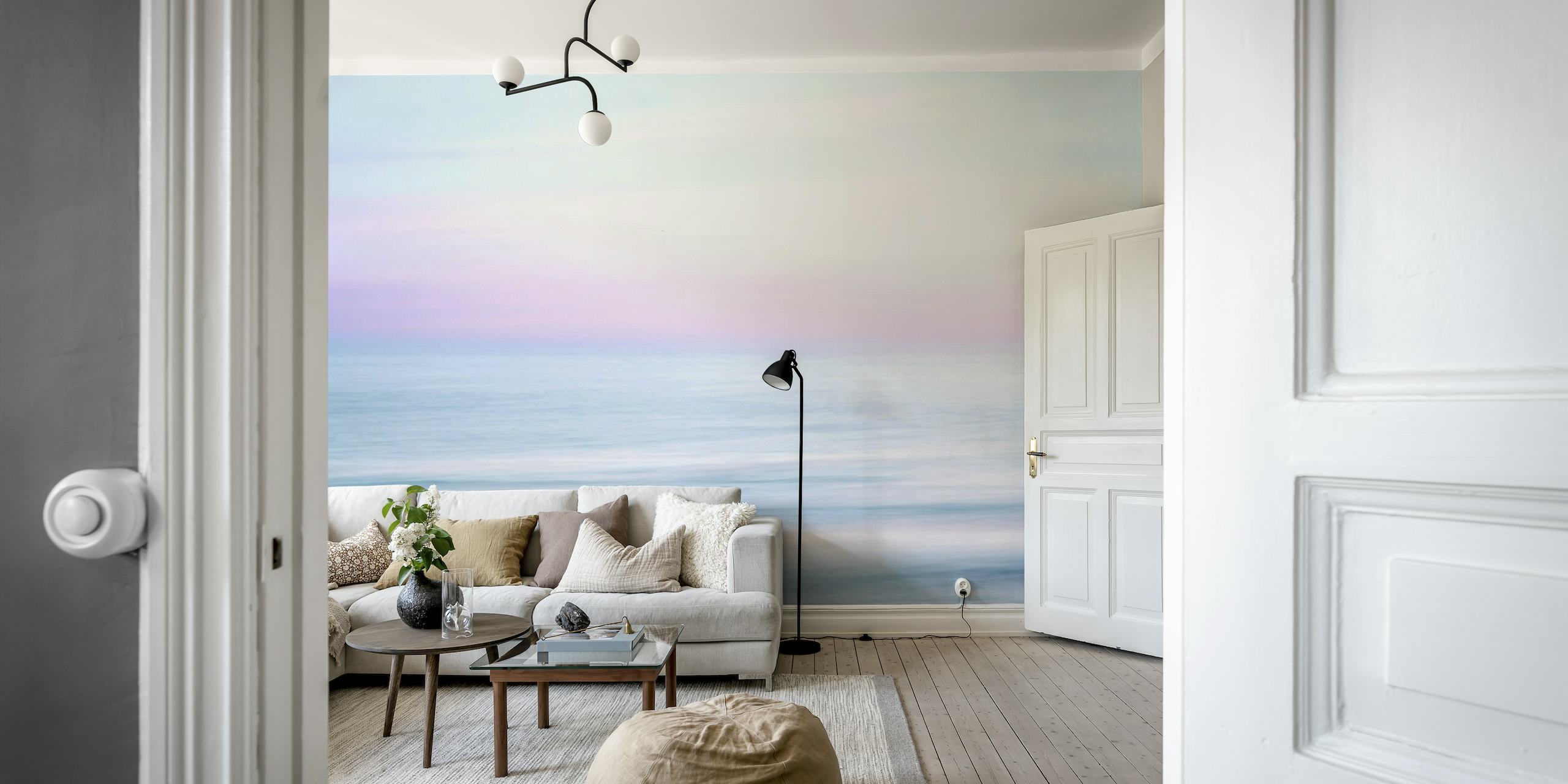 Blurred ocean and sky wallpaper