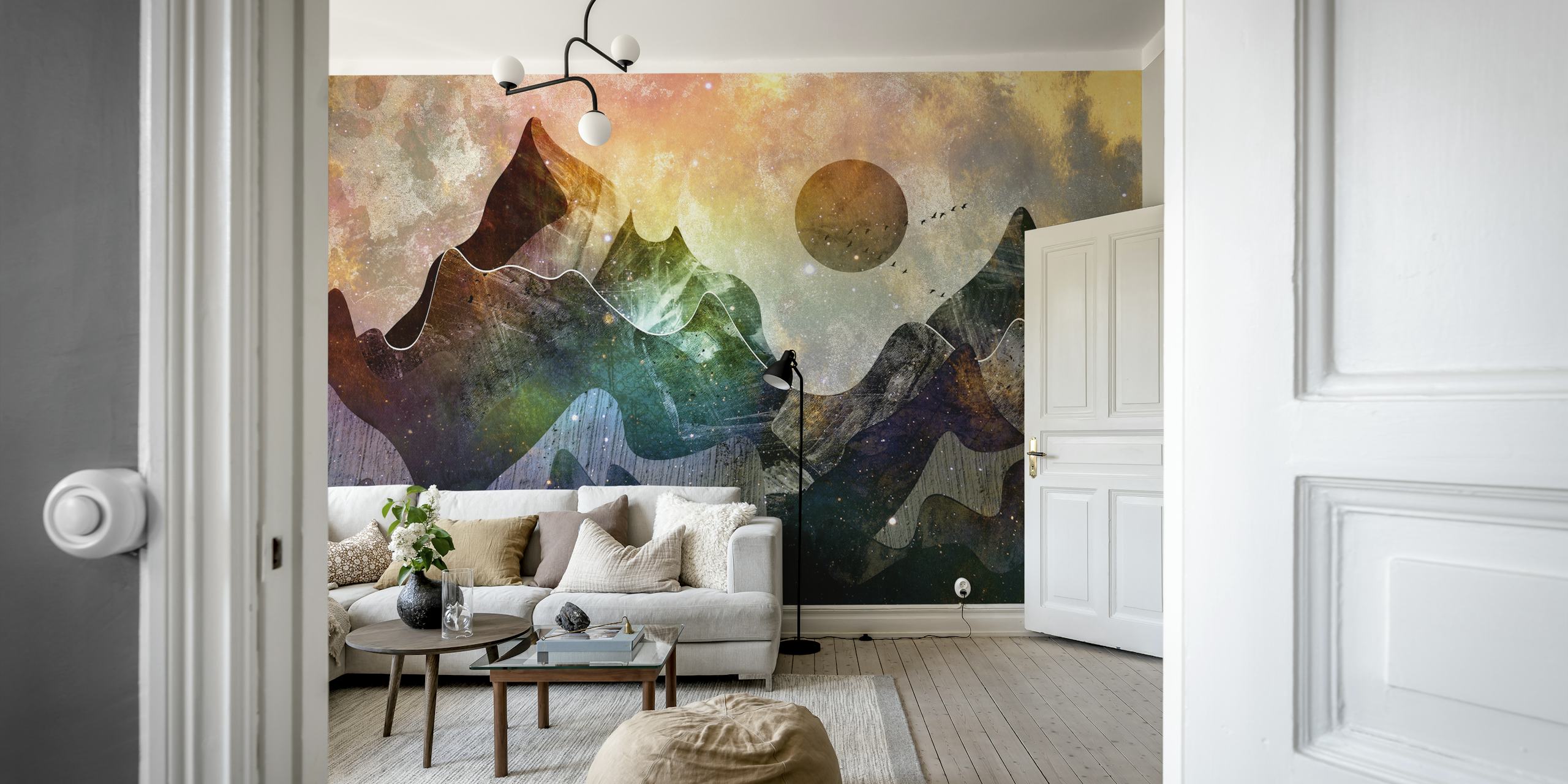 Gemstone Highlands artistic wallpaper in a room