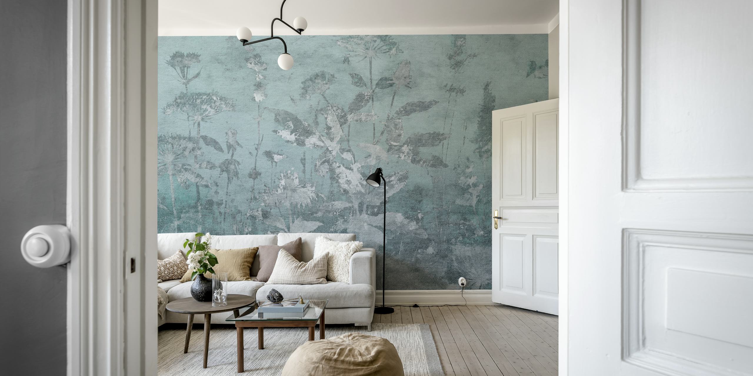 Enchanted Garden Vintage wallpaper in a room