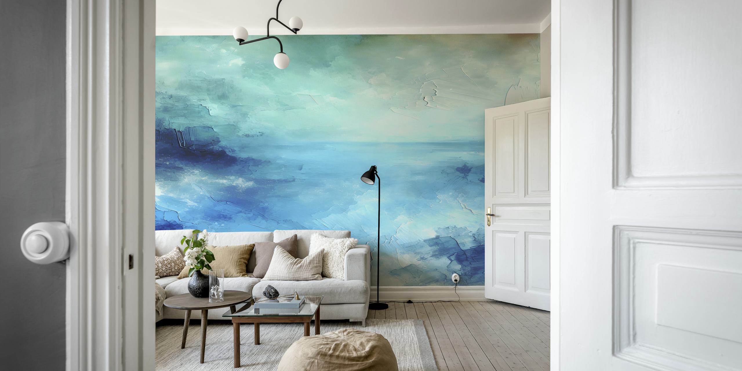 Cerulean Ocean Dreams wallpaper in een kamer