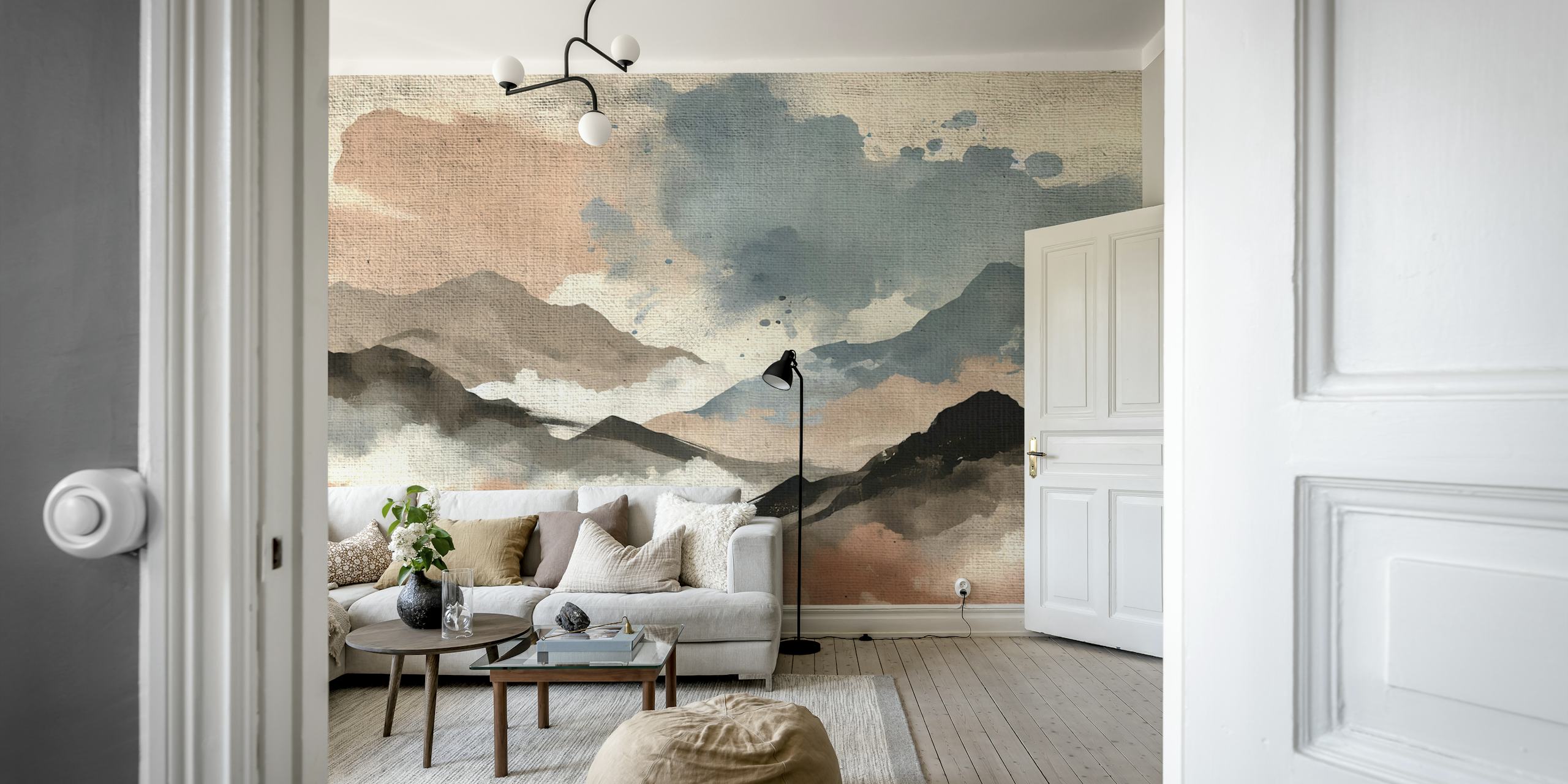 Papel de parede Abstract Alpine Dream em um quarto