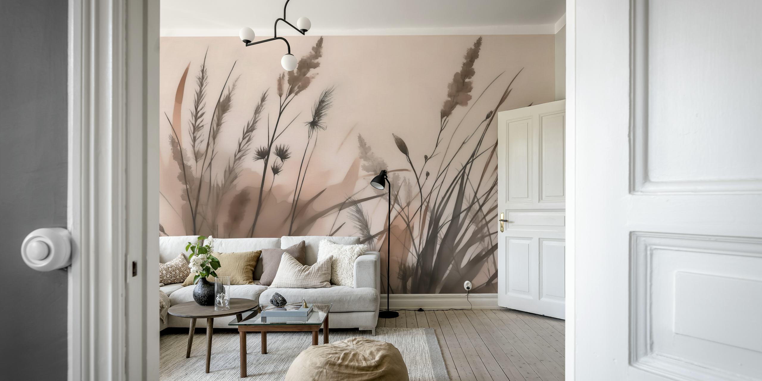 Design della carta da parati Mocha Mousse Wildflower Meadow