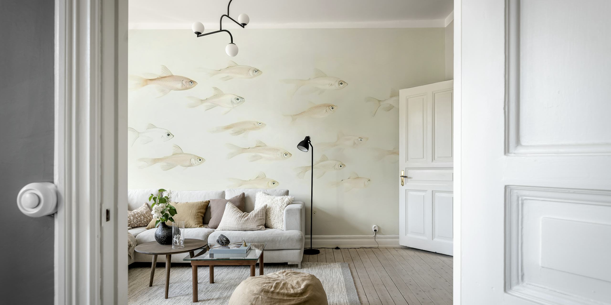 Papier peint School of Fish dans une pièce