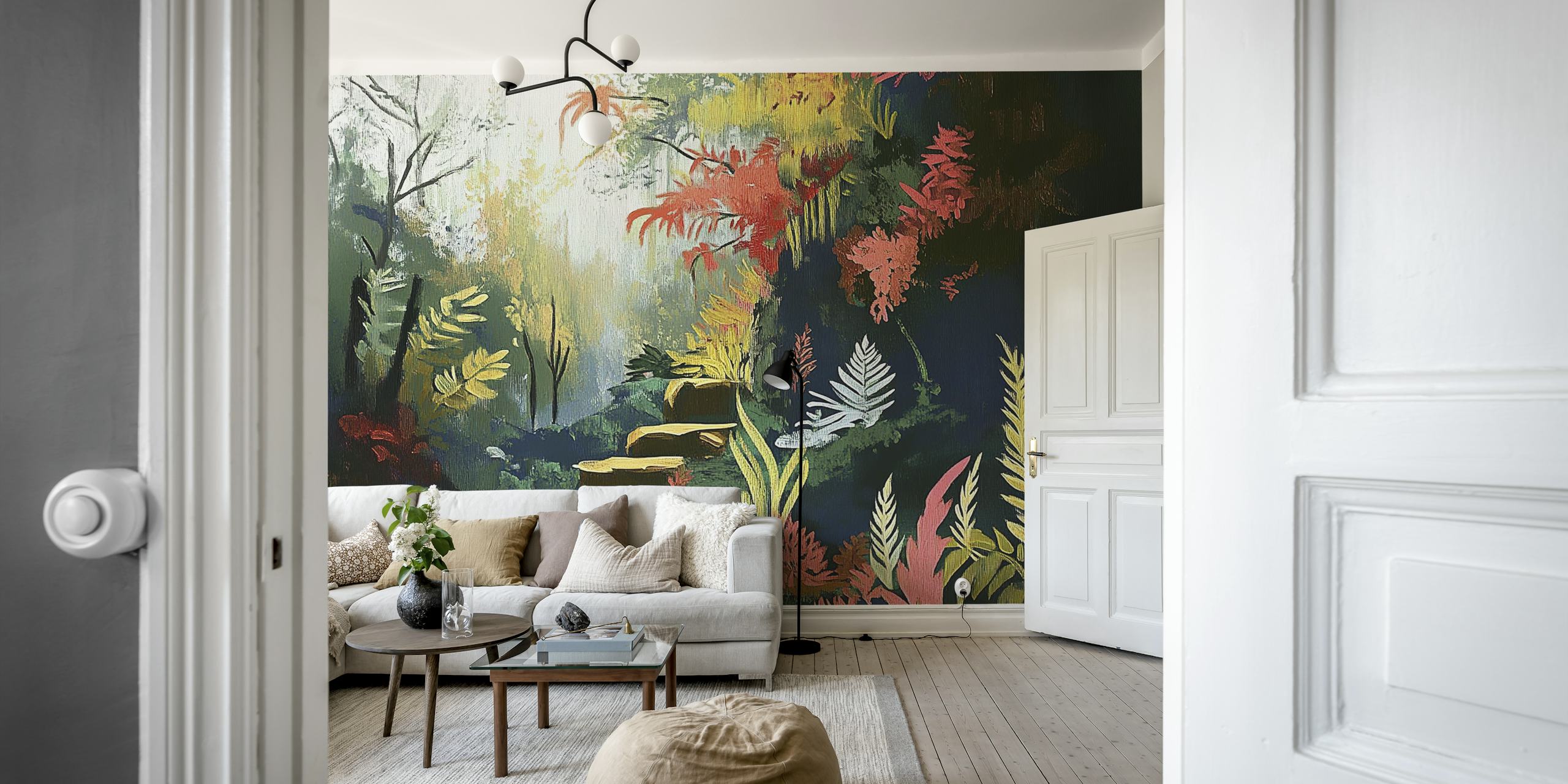 Forest Stairs tapetdesign i et rum