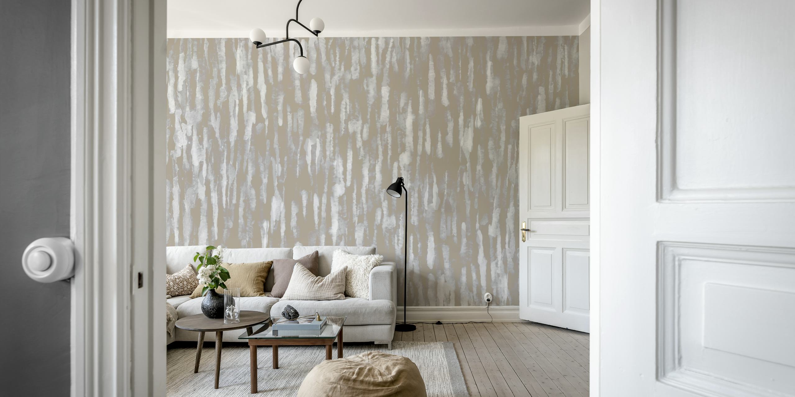 Calm Natural Lines wallpaper in een kamer