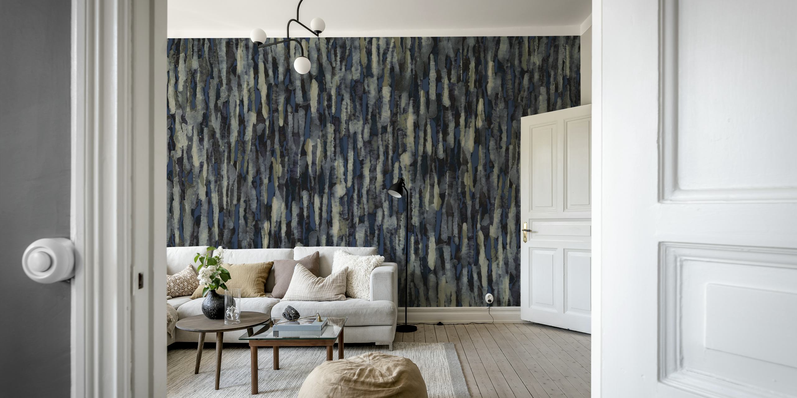 Midnight Rainfall wallpaper displayed in a room