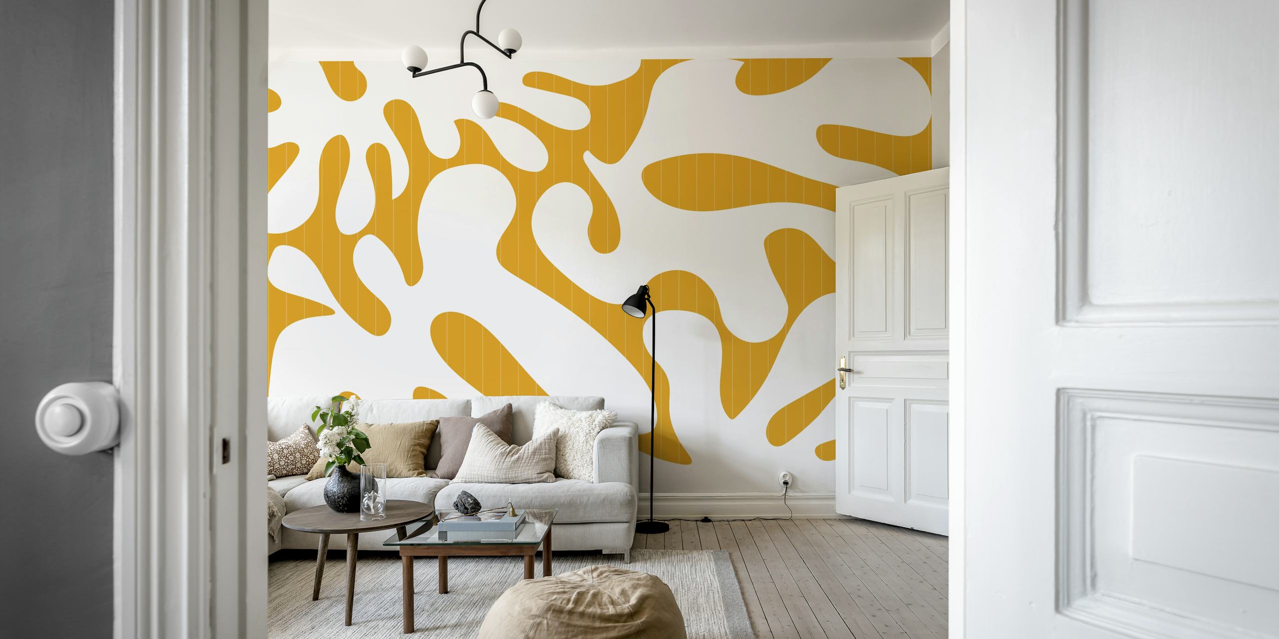 Tapeta Contemporary Leaf Shapes v místnosti