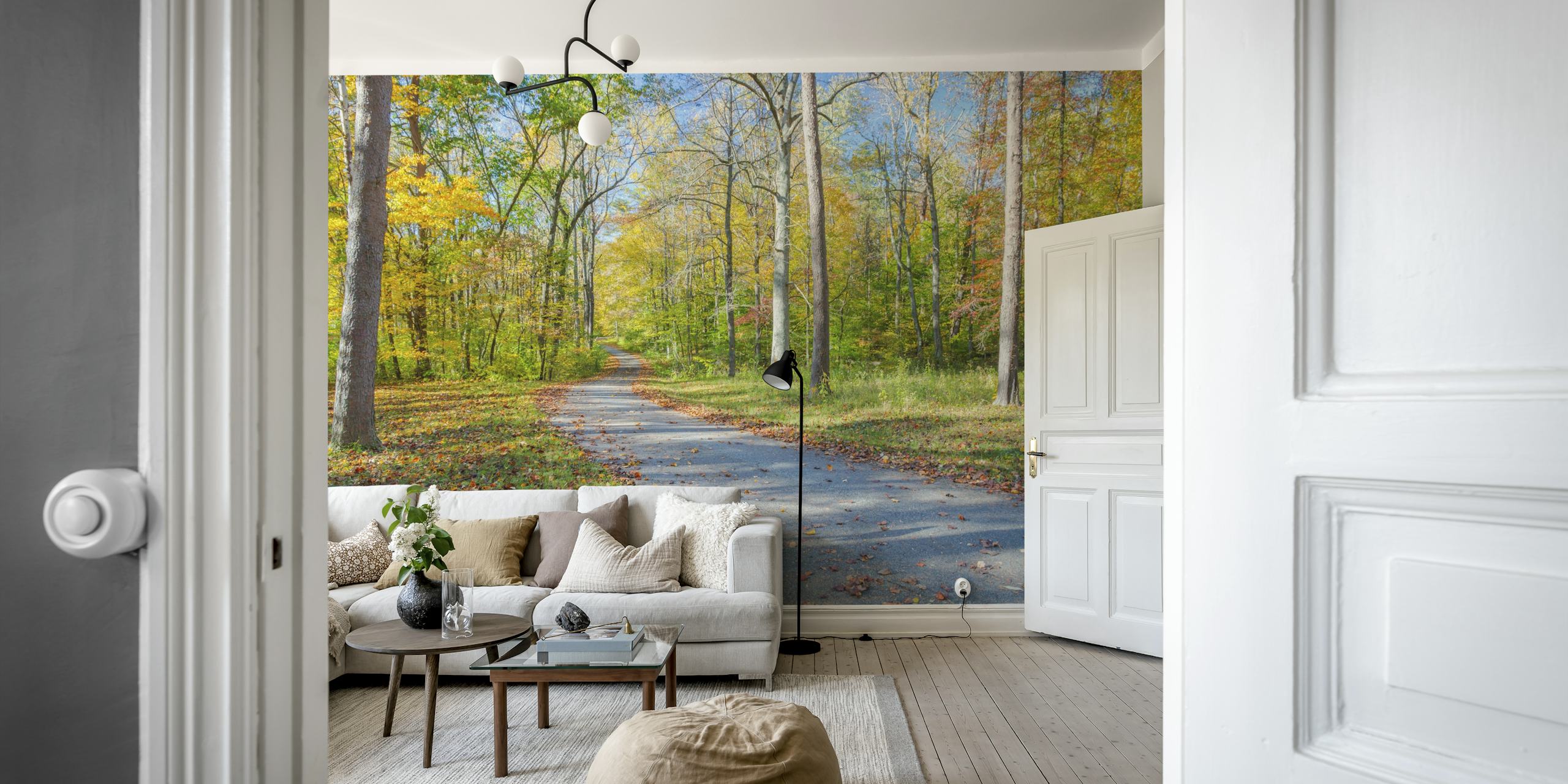 Tapeta Autumn Forest Pathway u sobi
