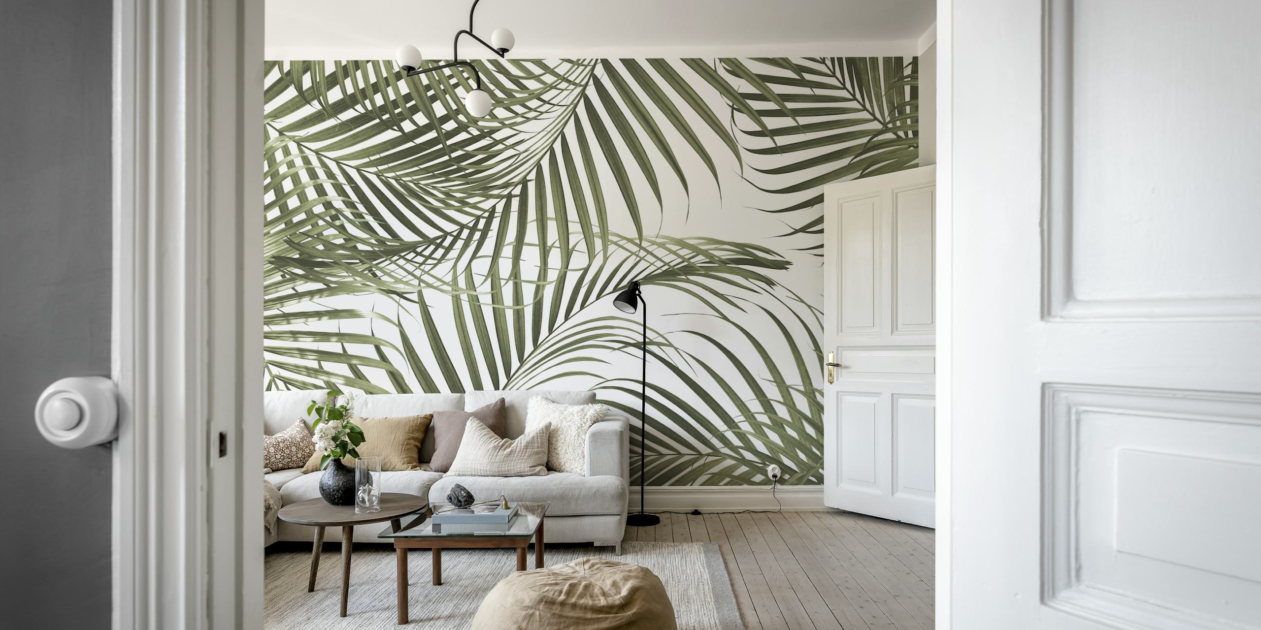 Papel pintado Caribbean Palm Jungle en una habitación