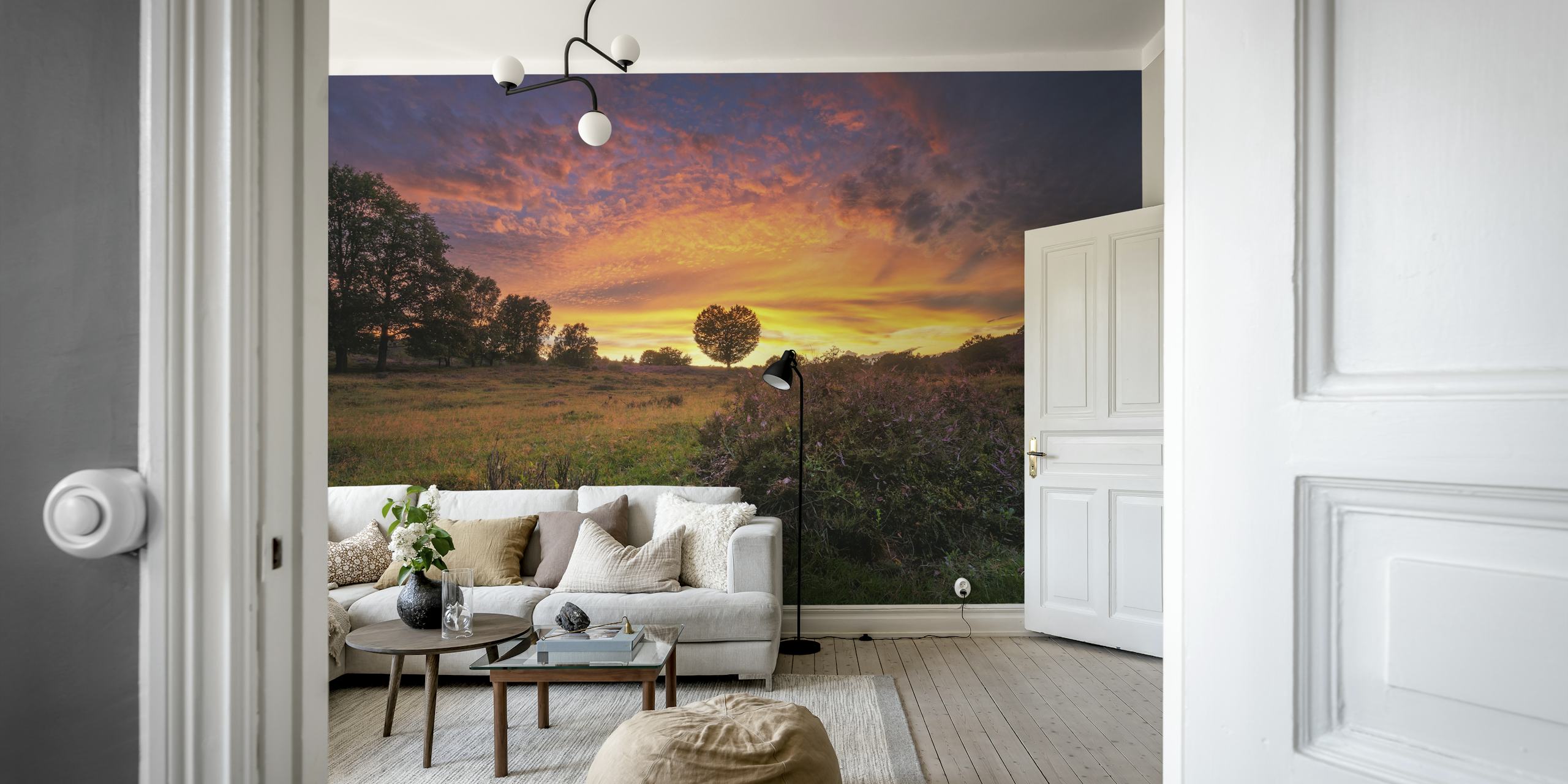 Tapeta Sunset Serenity Landscape u sobi