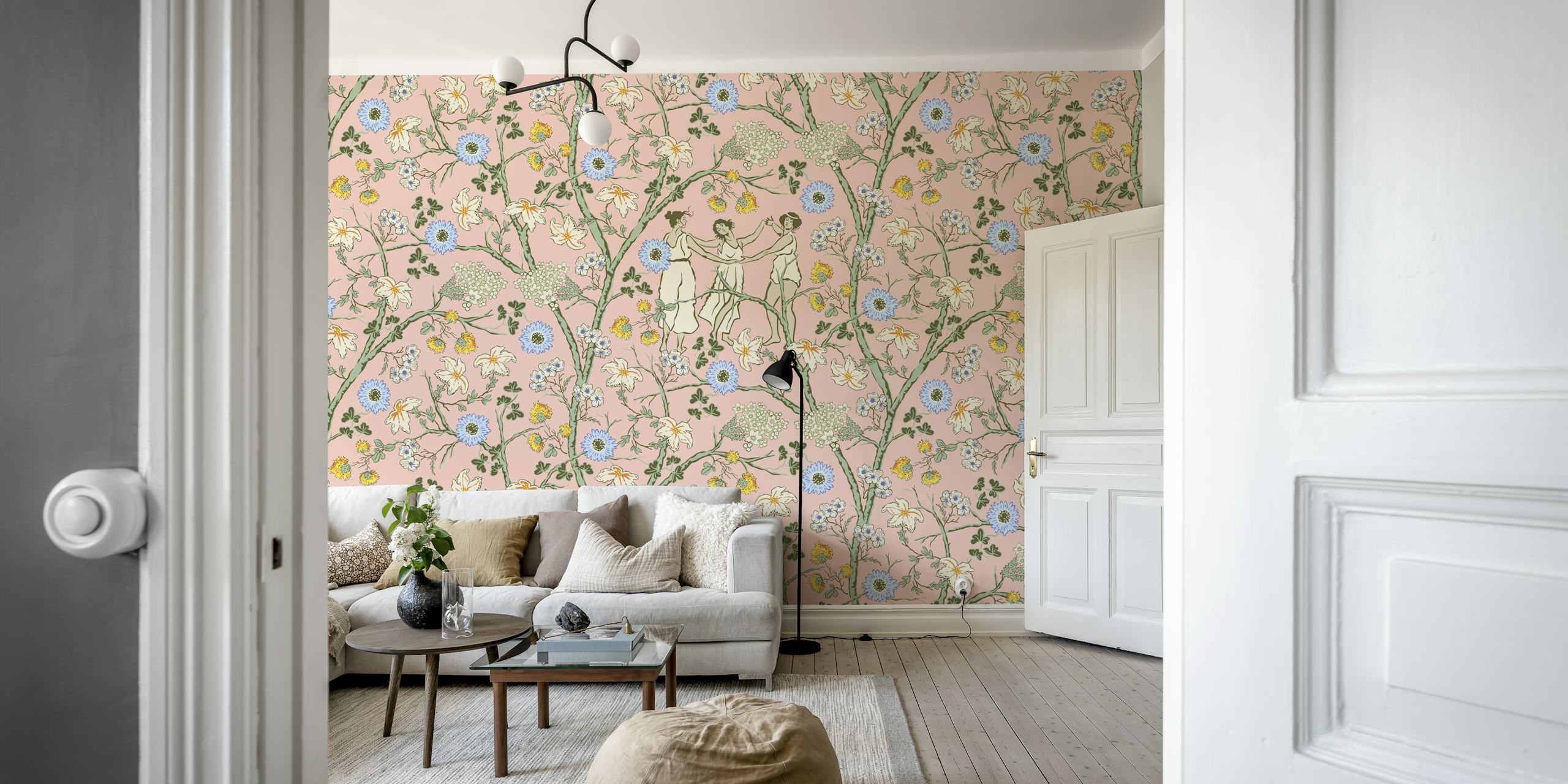 Midsummer dance mural wallpaper i et rom