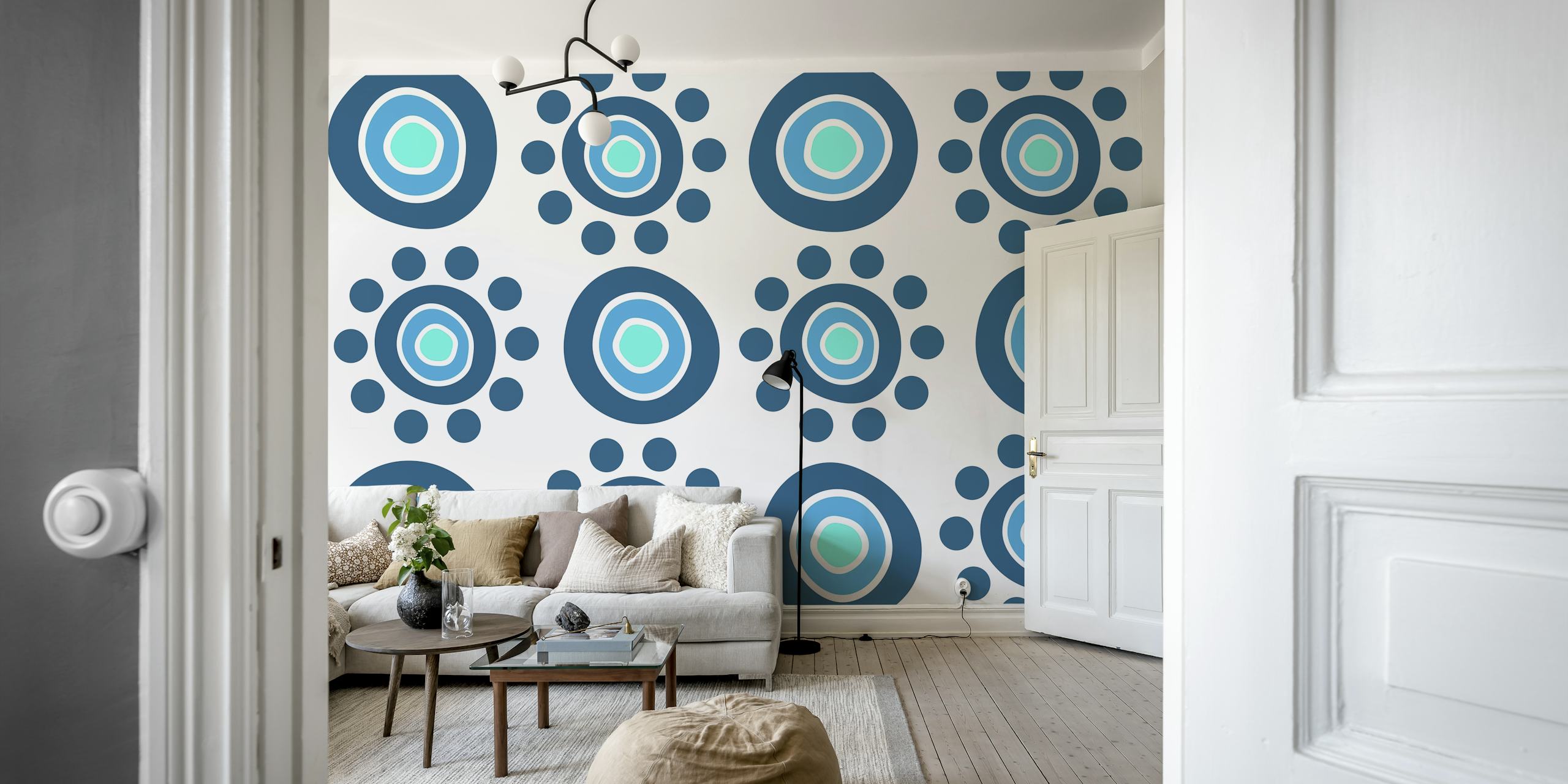 Abstract Blue Rounds Wallpaper | happywall.com