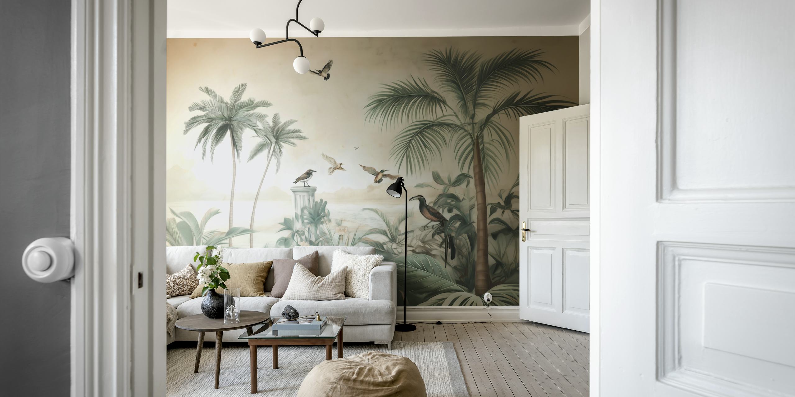 Lush Jungle Oasis wallpaper in a room