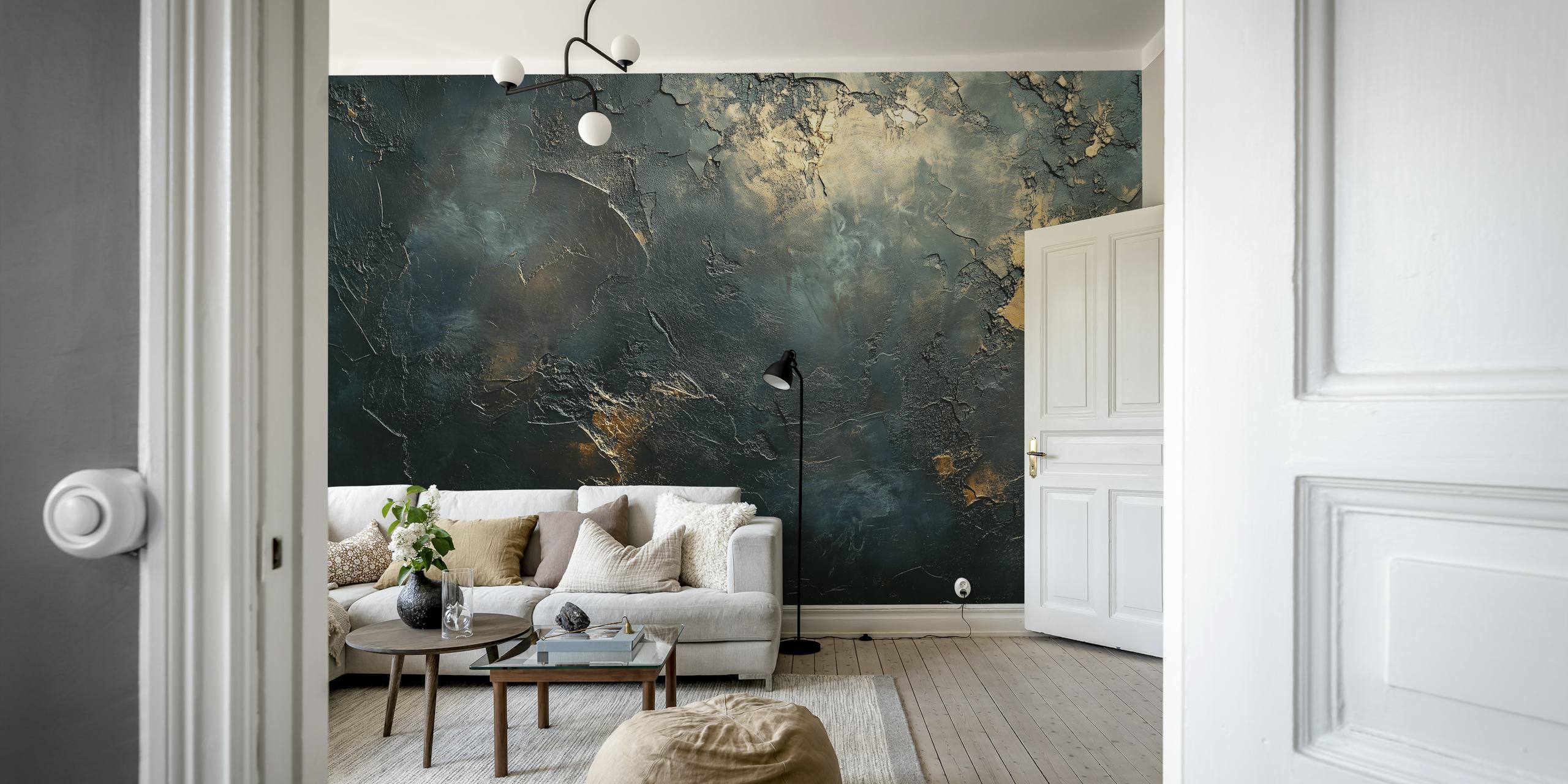 Mystical nightscape wallpaper in a room