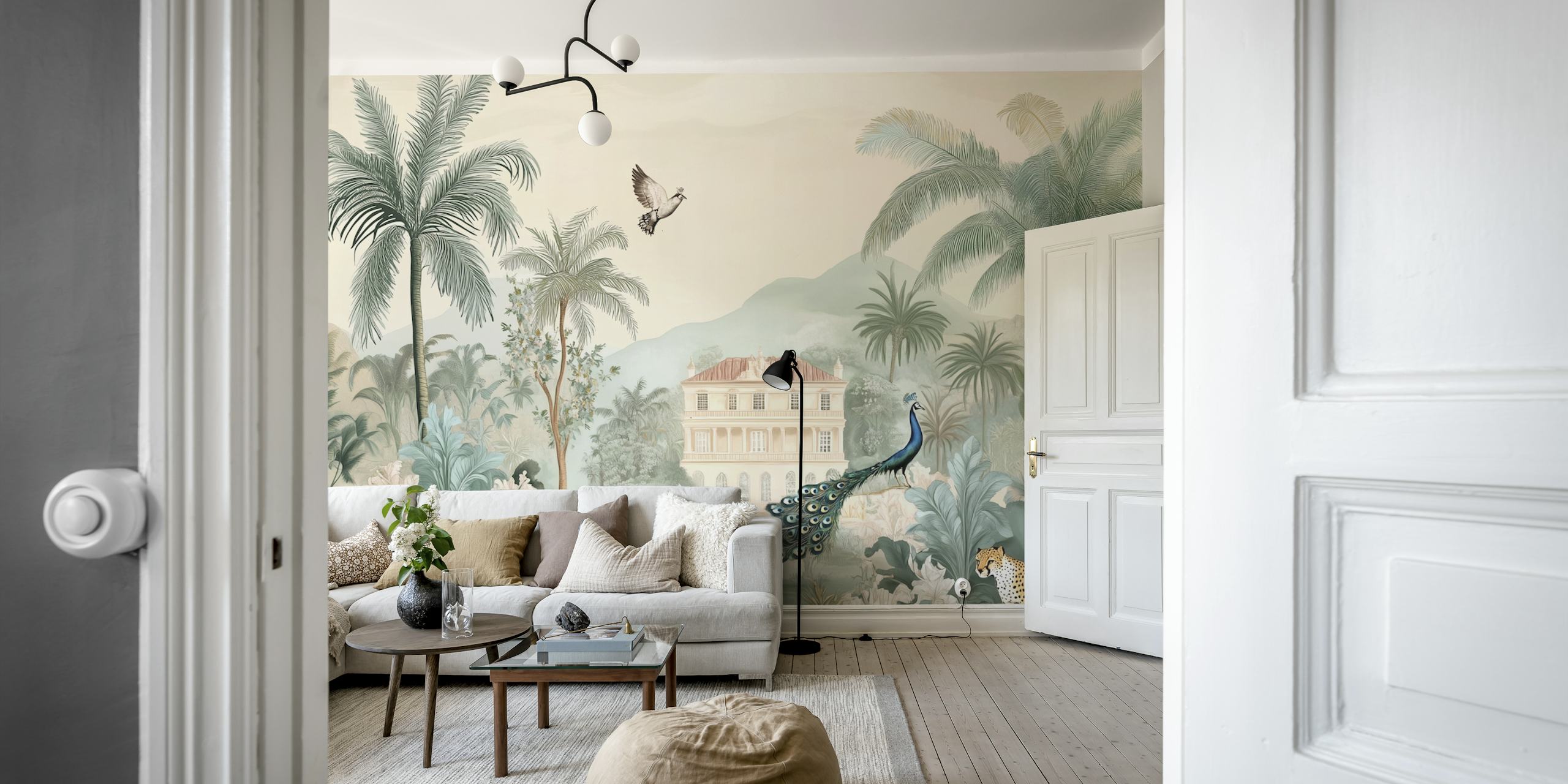 Papel pintado Lush Garden Residence en una habitación