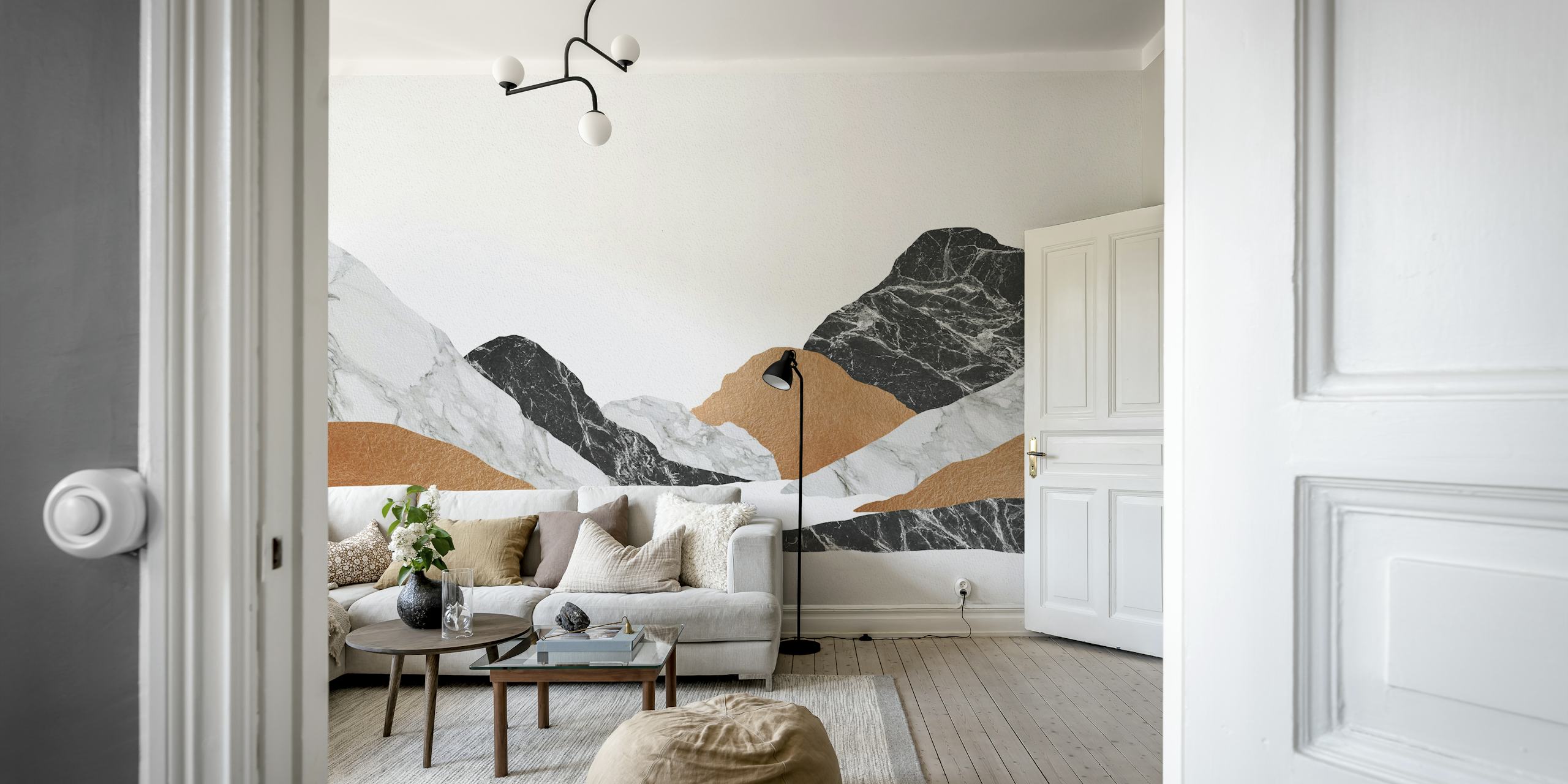 Marble Landscape Mountains II wallpaper in a room