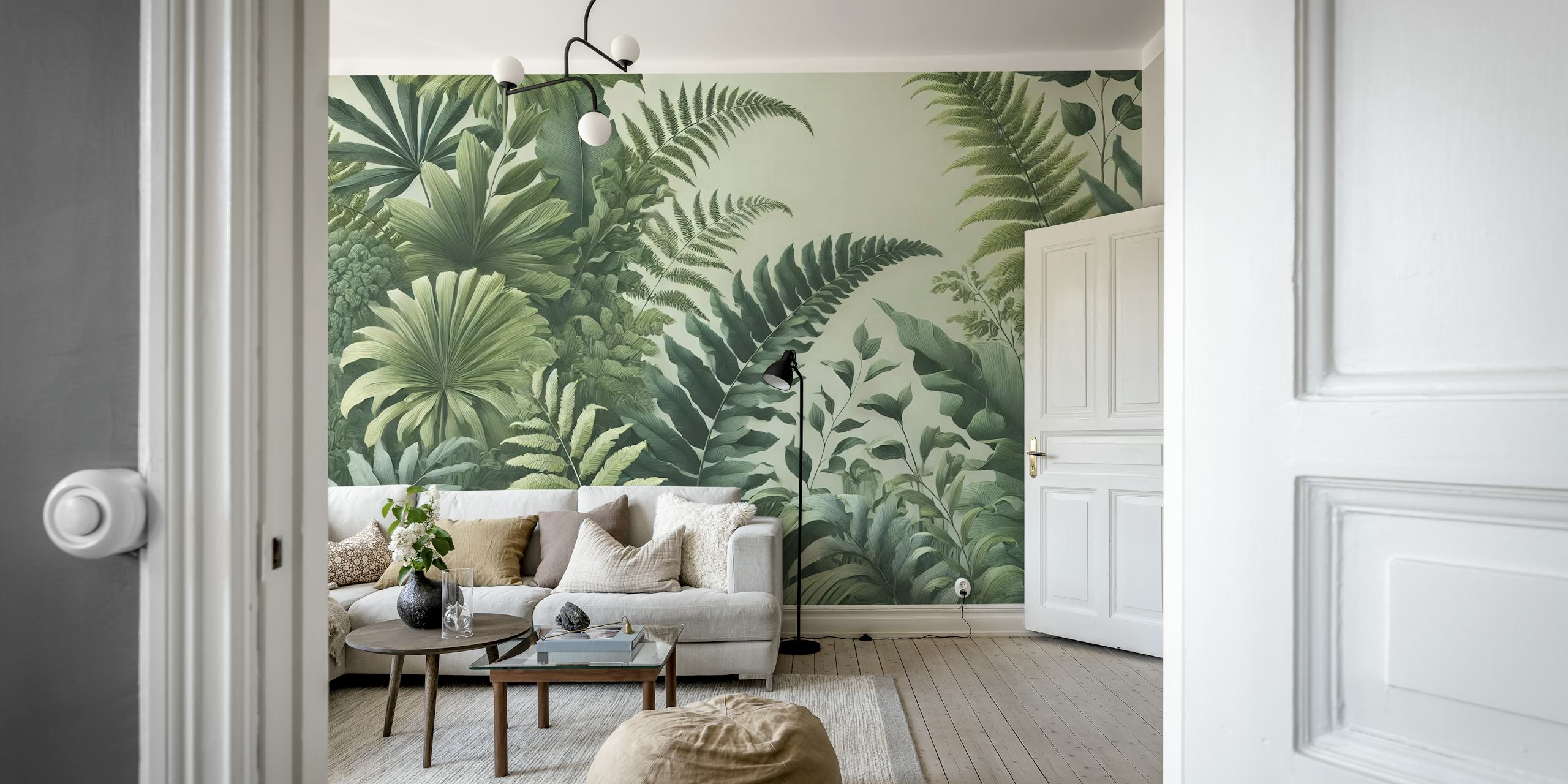 Tropical Ferns Escape-tapet i et rom